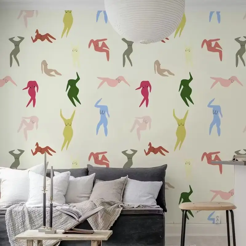 Colorful Cartoon Silhouettes Kids Wallpaper - Image 5