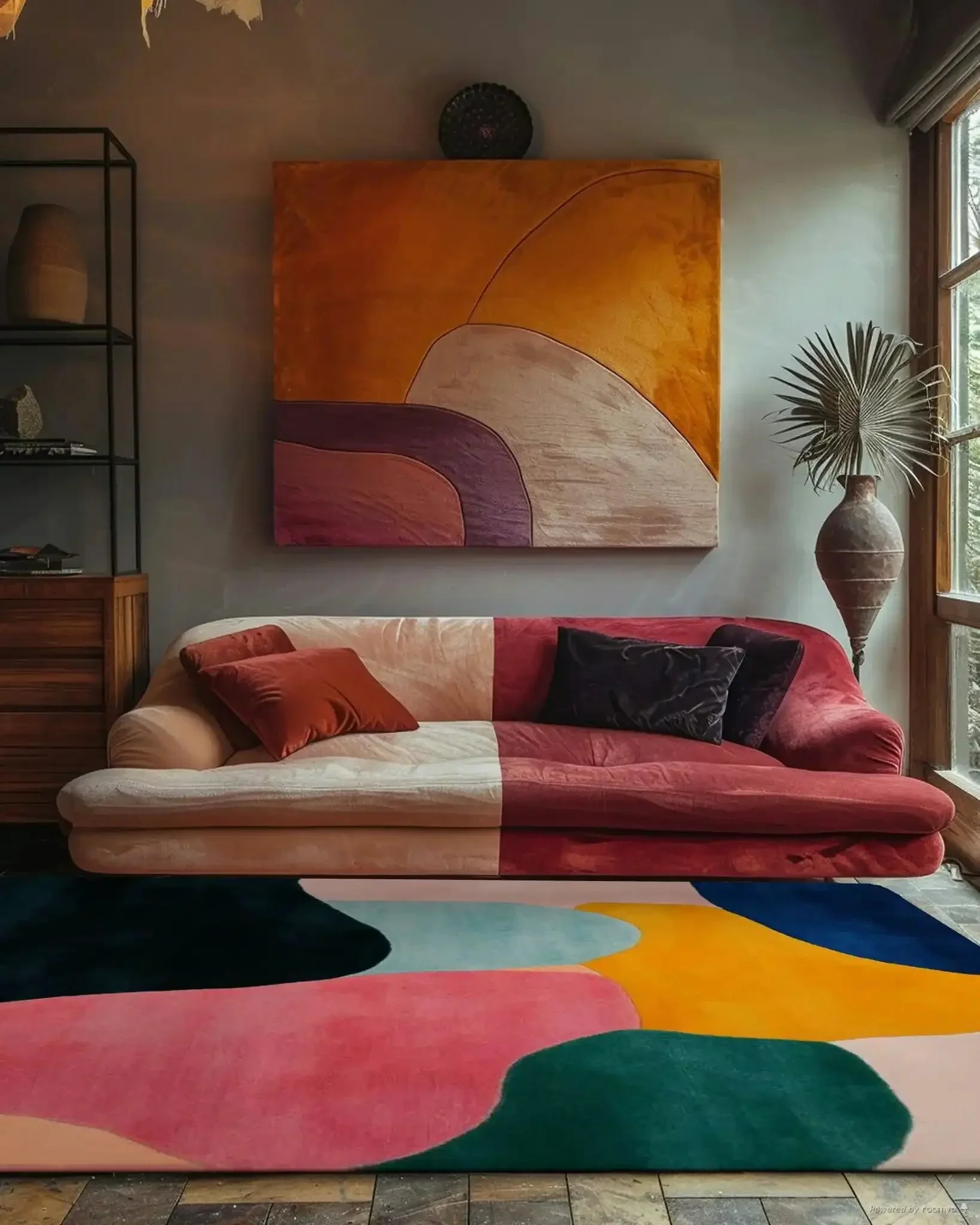 Colorful Chaos Hand Tufted Wool Rug - Image 3