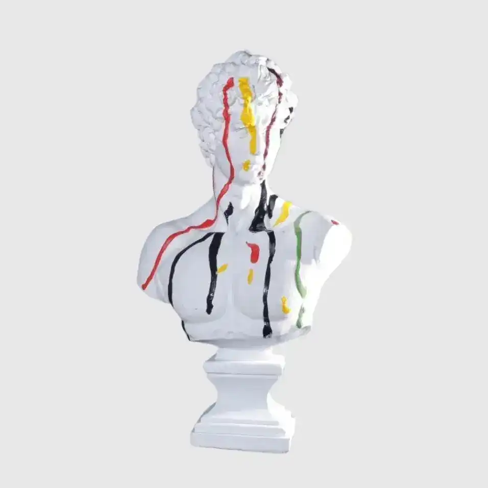 Colorful Dripping Michelangelo David Bust Sculpture - Image 3