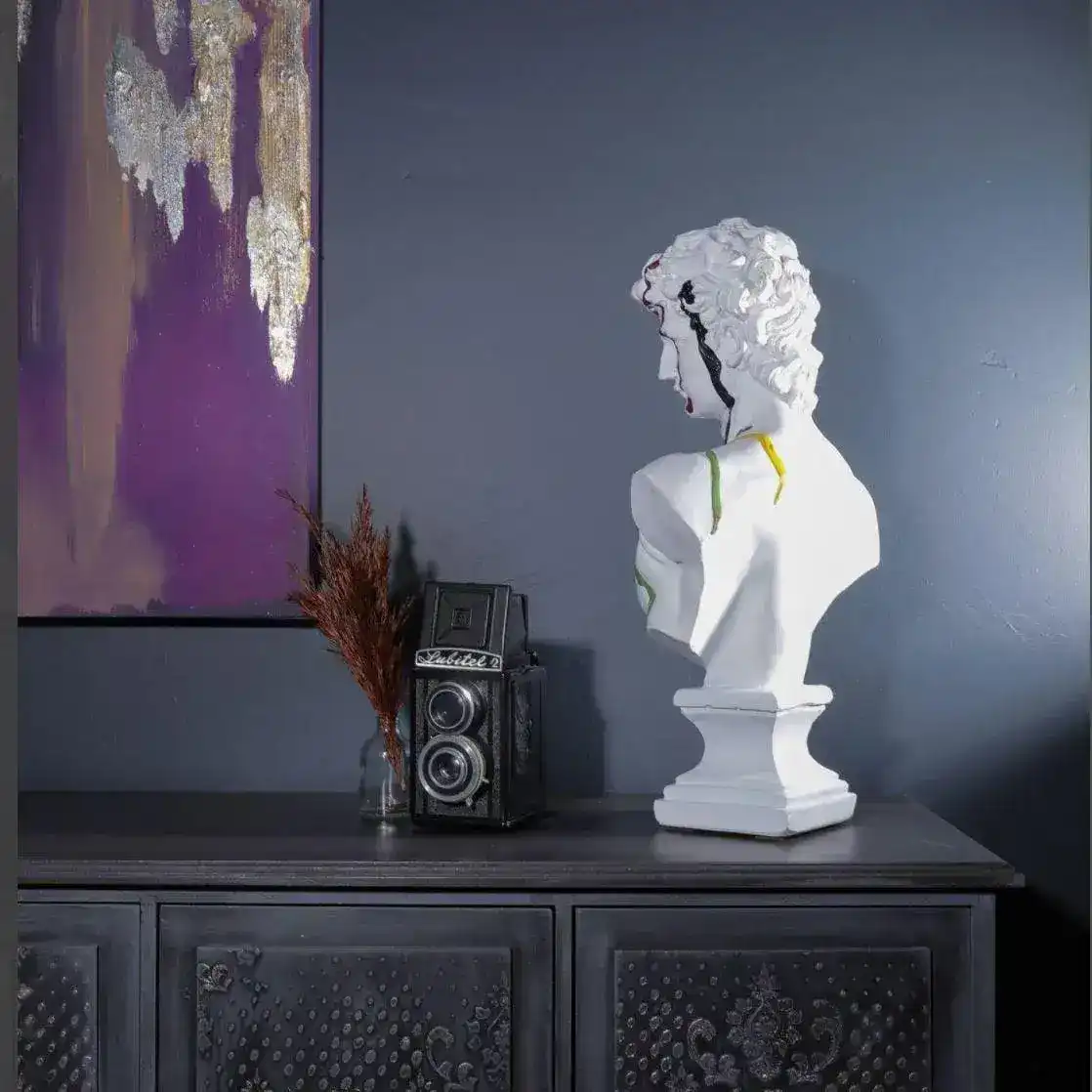 Colorful Dripping Michelangelo David Bust Sculpture - Image 7