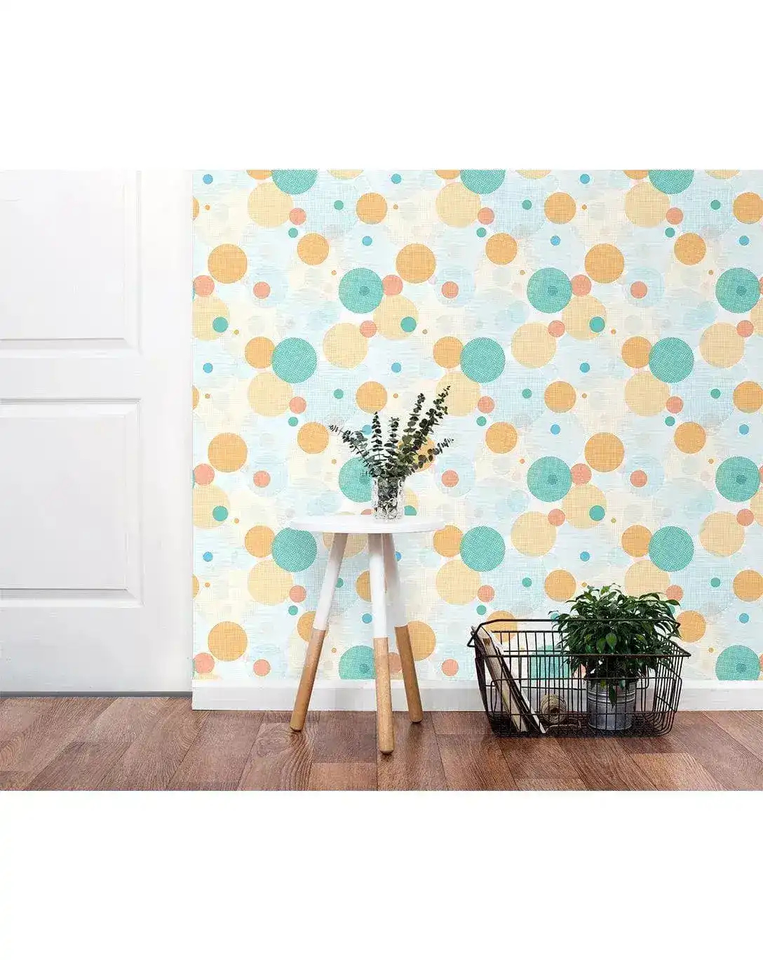 Colorful Fabric Print Circles Removable Wallpaper - Image 8