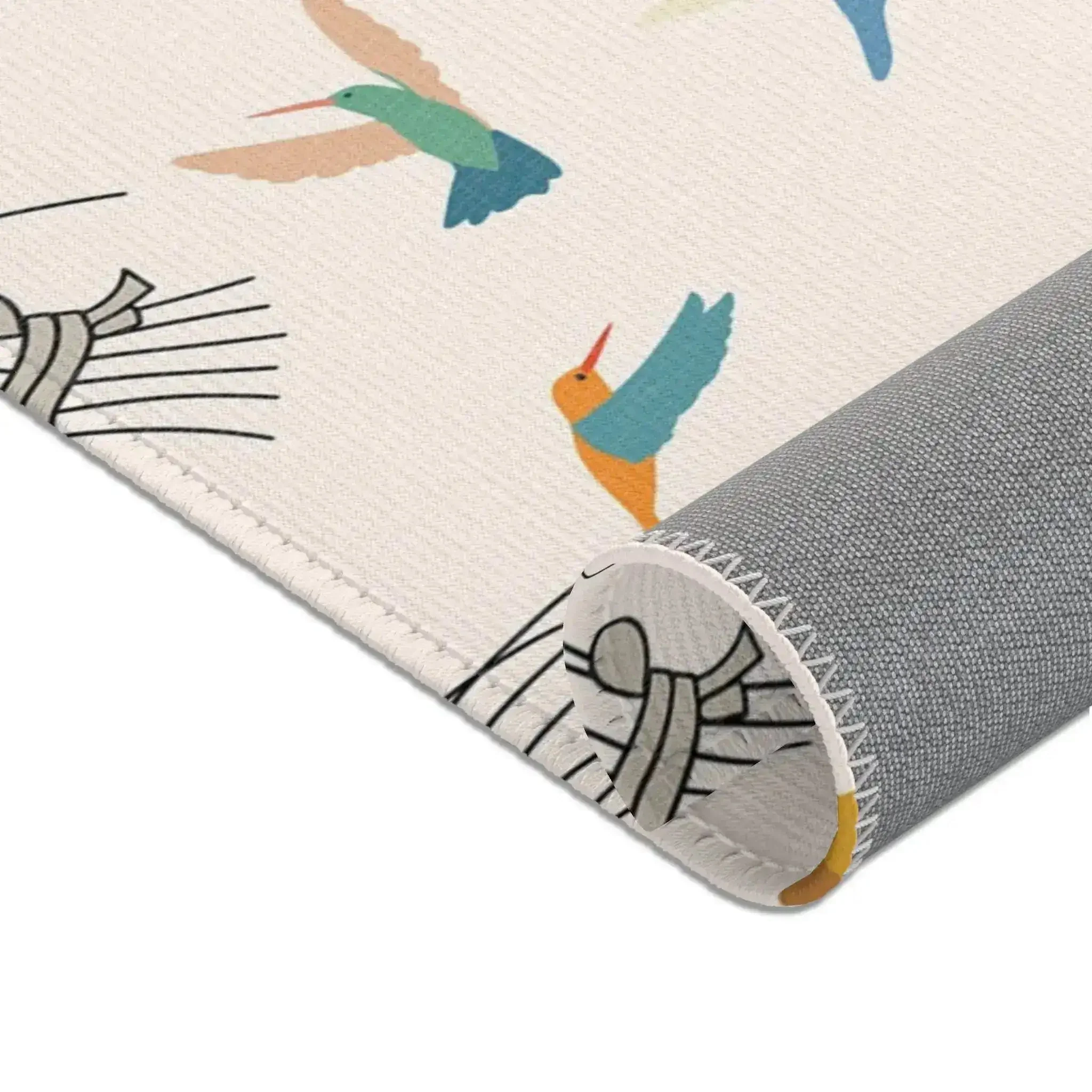 Colorful Hummingbirds on Cream Accent Rug - Image 4