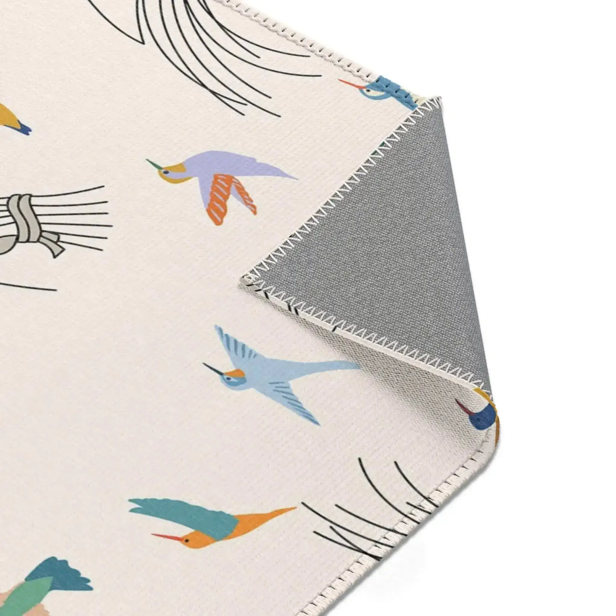 Colorful Hummingbirds on Cream Accent Rug - Image 5