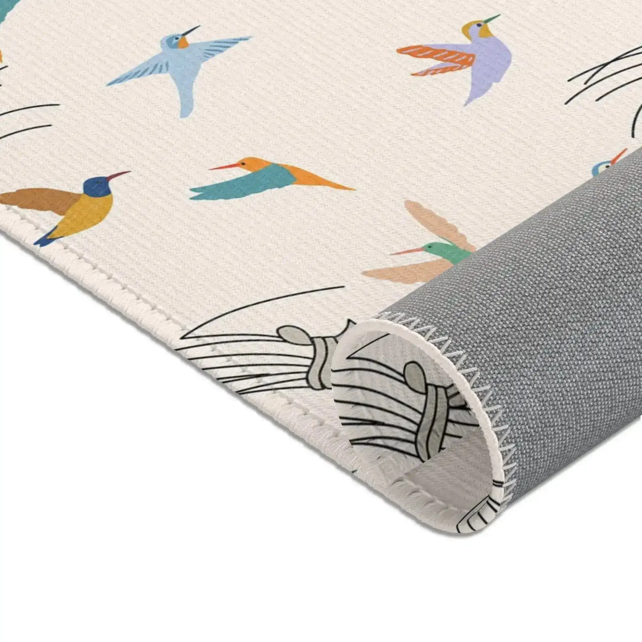 Colorful Hummingbirds on Cream Accent Rug - Image 7