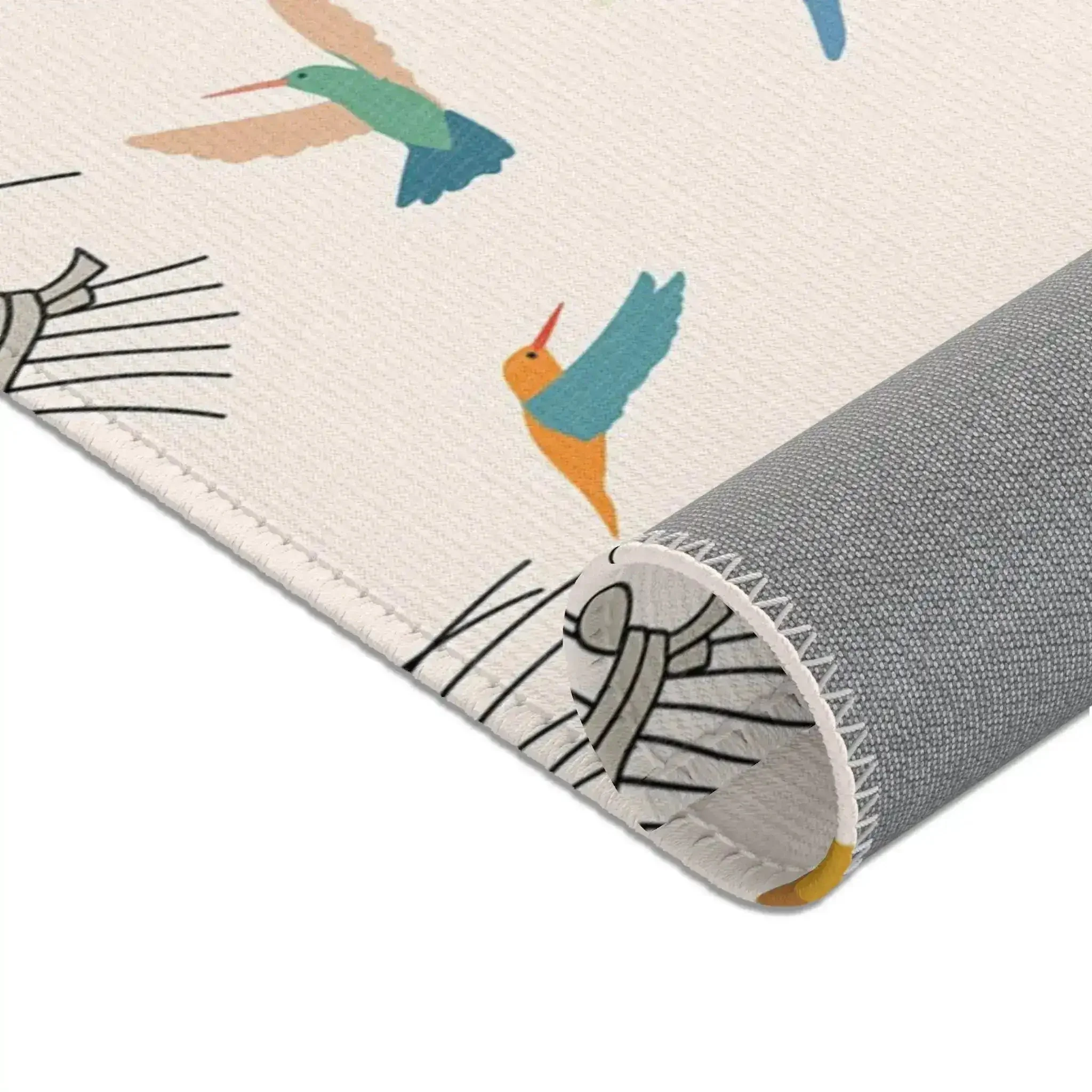 Colorful Hummingbirds on Peach Accent Rug - Image 4