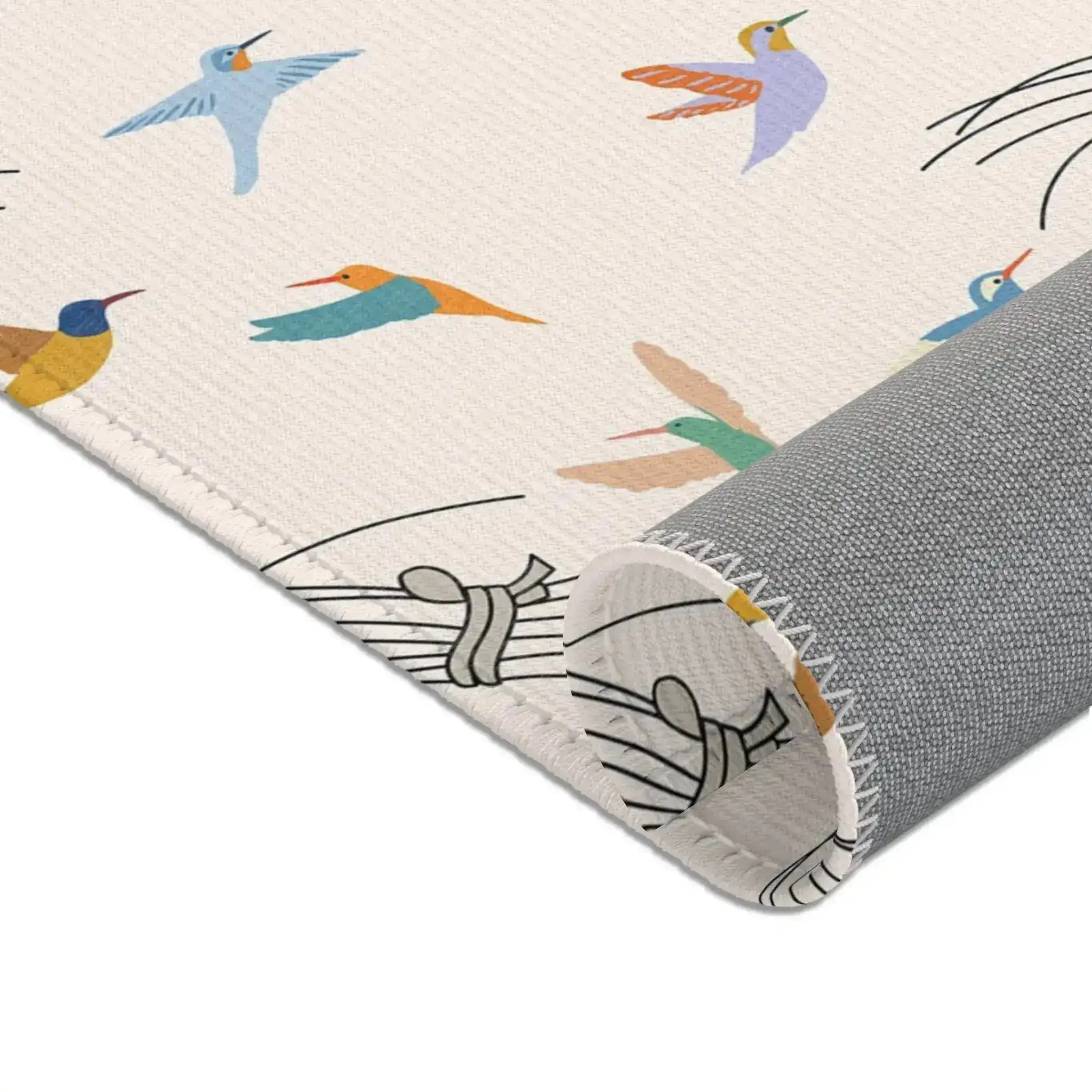 Colorful Hummingbirds on Peach Accent Rug - Image 7