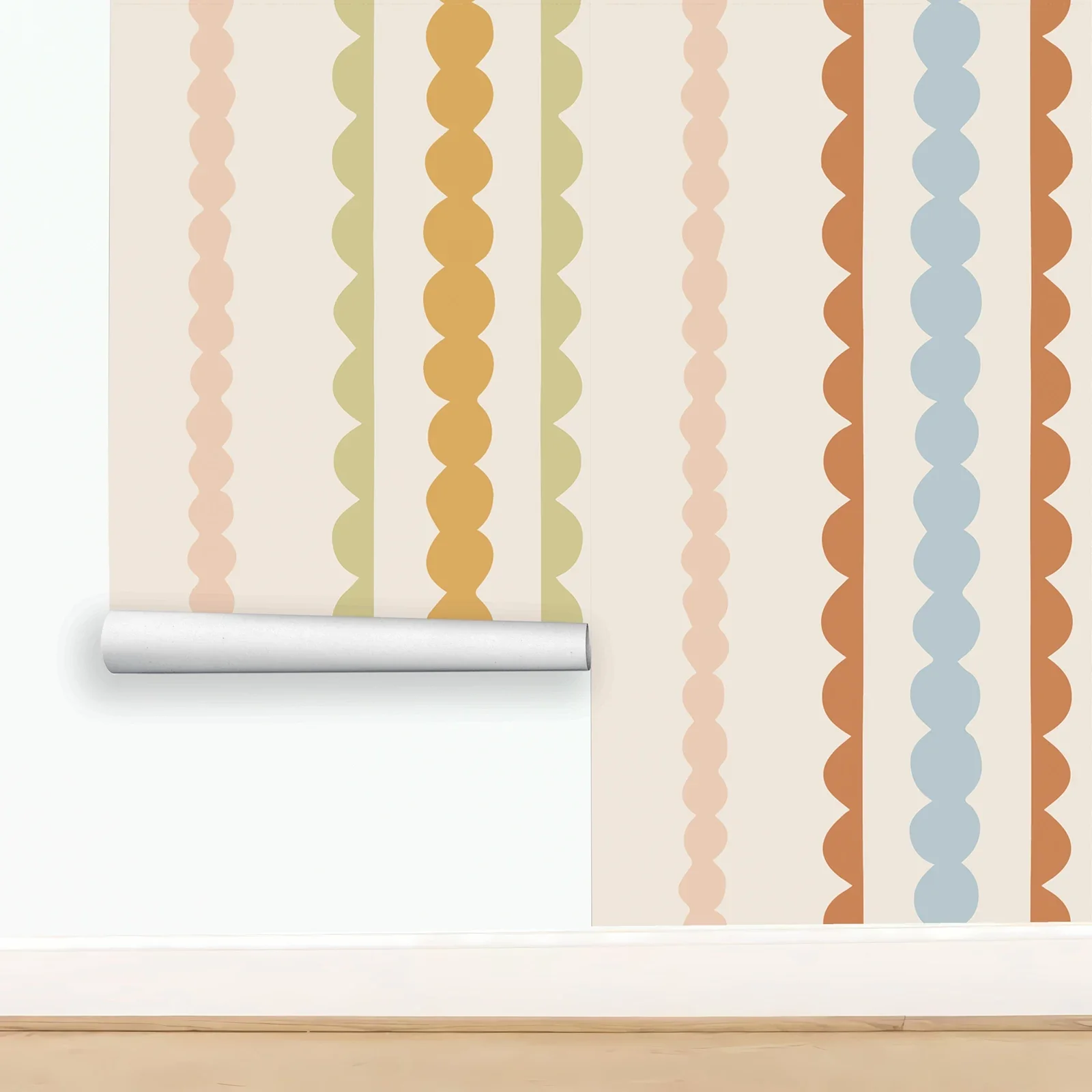 Colorful Scallop Stripes Wallpaper - Image 5