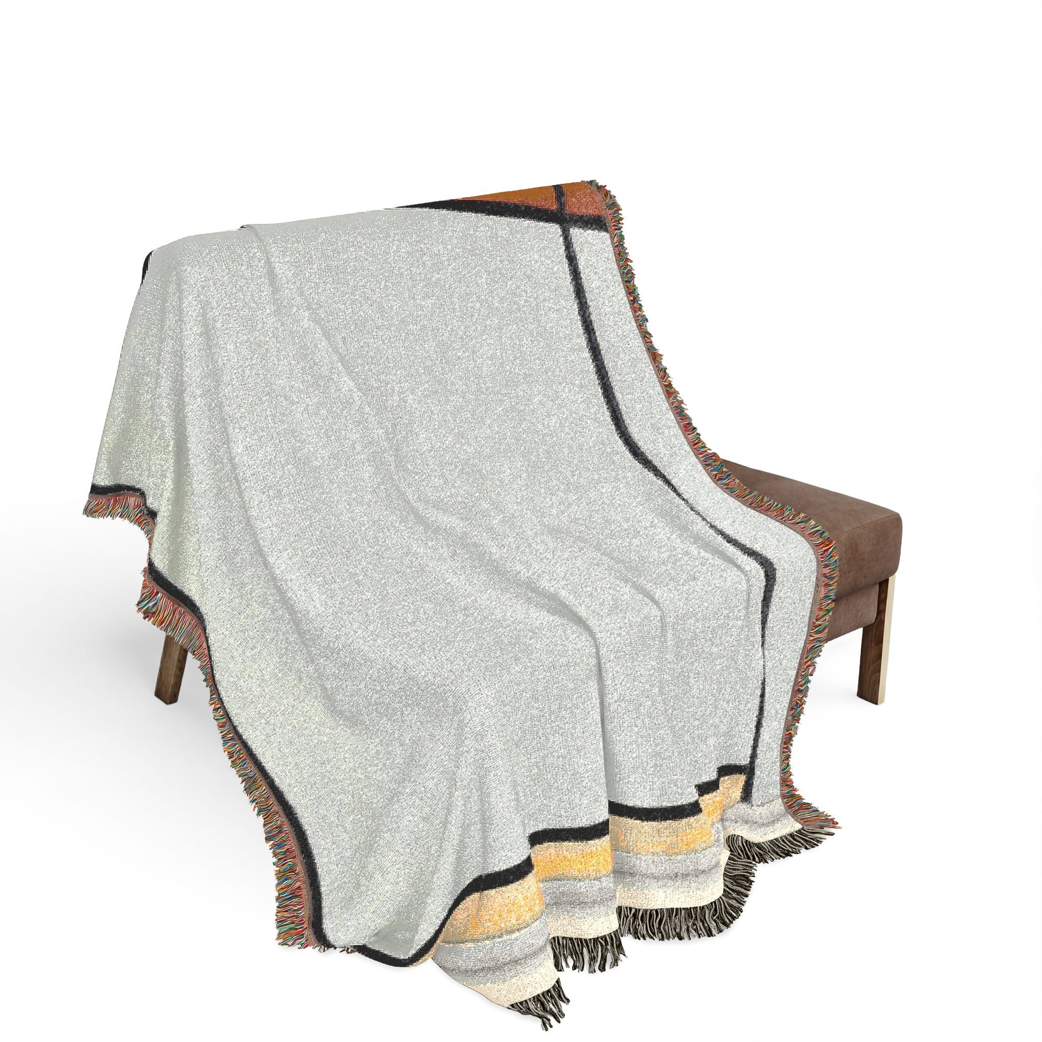 Composition with Red, Yellow, and Blue Woven Throw Blanket - Image 2