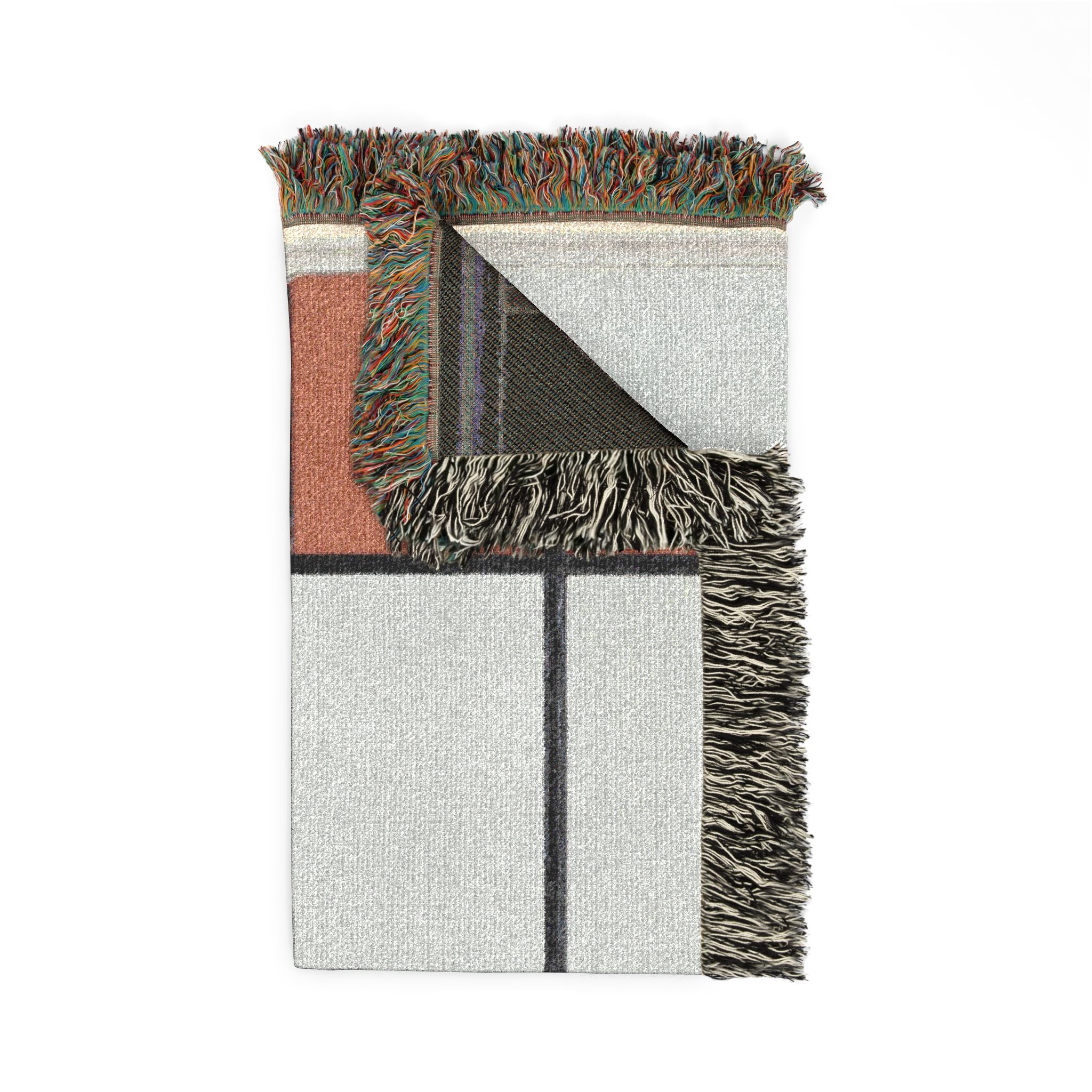 Composition with Red, Yellow, and Blue Woven Throw Blanket - Image 4
