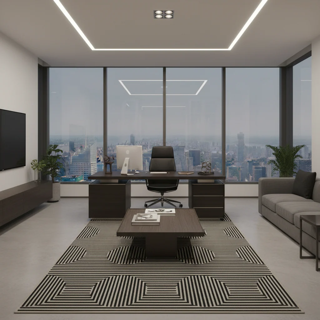 Contemporary Eclipse Illusion Hand Tufted Wool Rug - Image 2