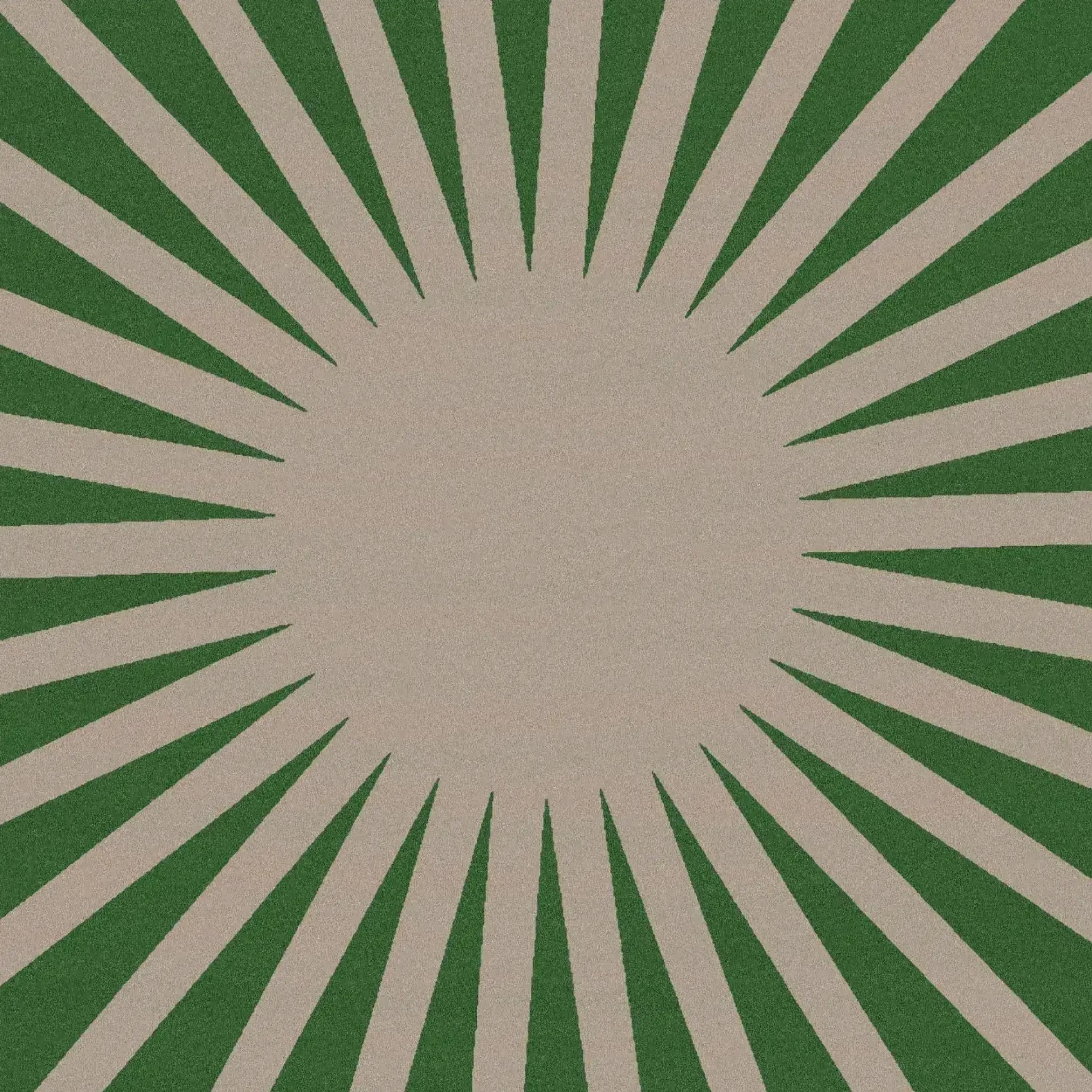 Contemporary Green and Tan Ray Round Hand Tufted Wool Rug - Image 3