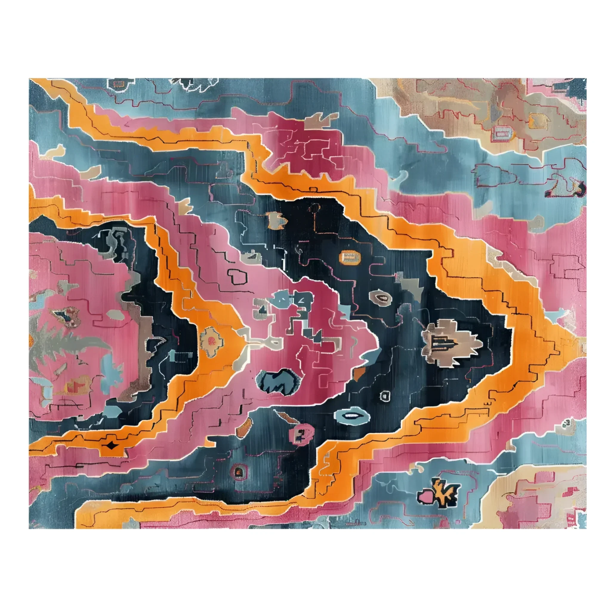 Contemporary Prismatic Peaks Hand Knotted Rug - Image 3