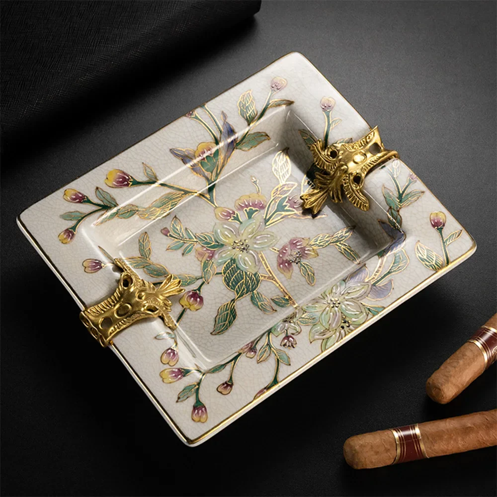 Copper-Inlaid Ceramic Cigar Ashtray, Large - Image 10