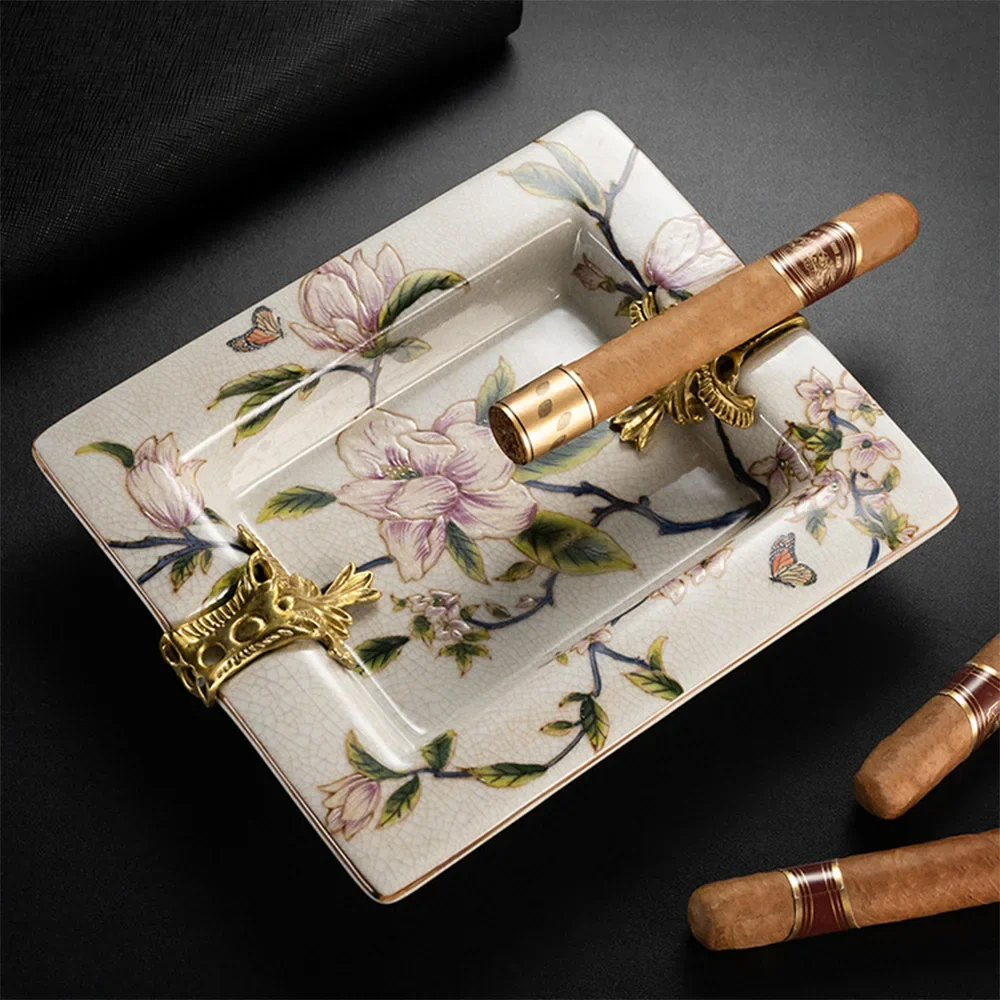 Copper-Inlaid Ceramic Cigar Ashtray, Large - Image 11