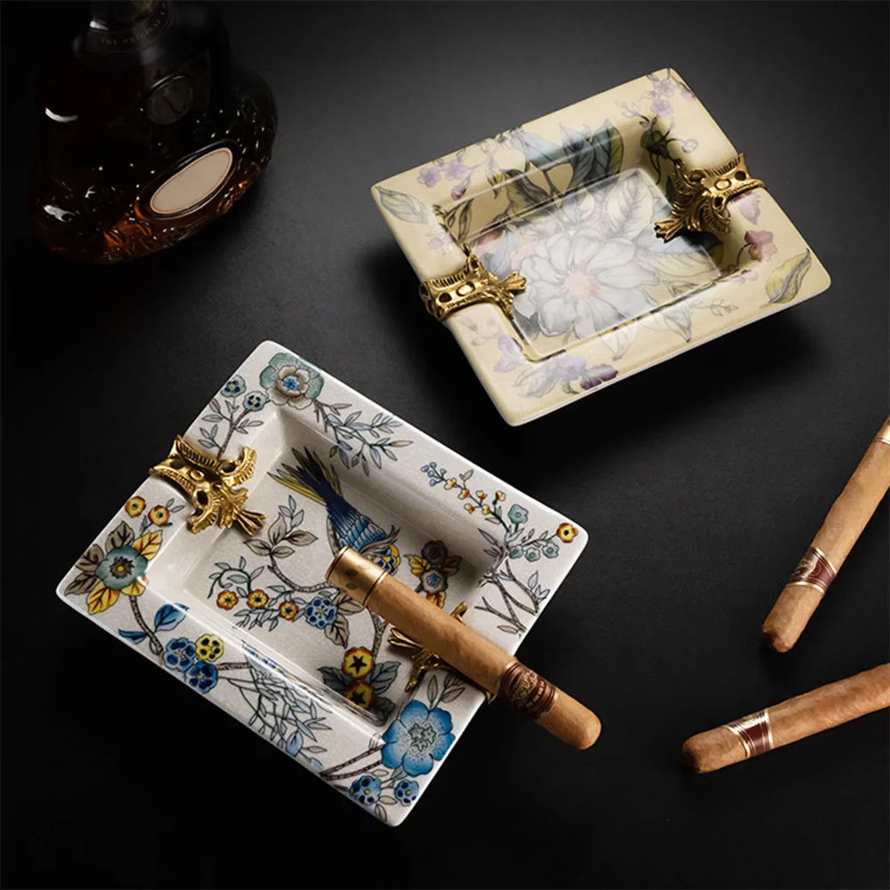 Copper-Inlaid Ceramic Cigar Ashtray, Large - Image 12