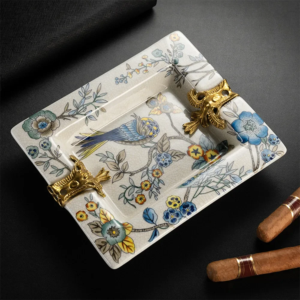 Copper-Inlaid Ceramic Cigar Ashtray, Large - Image 9