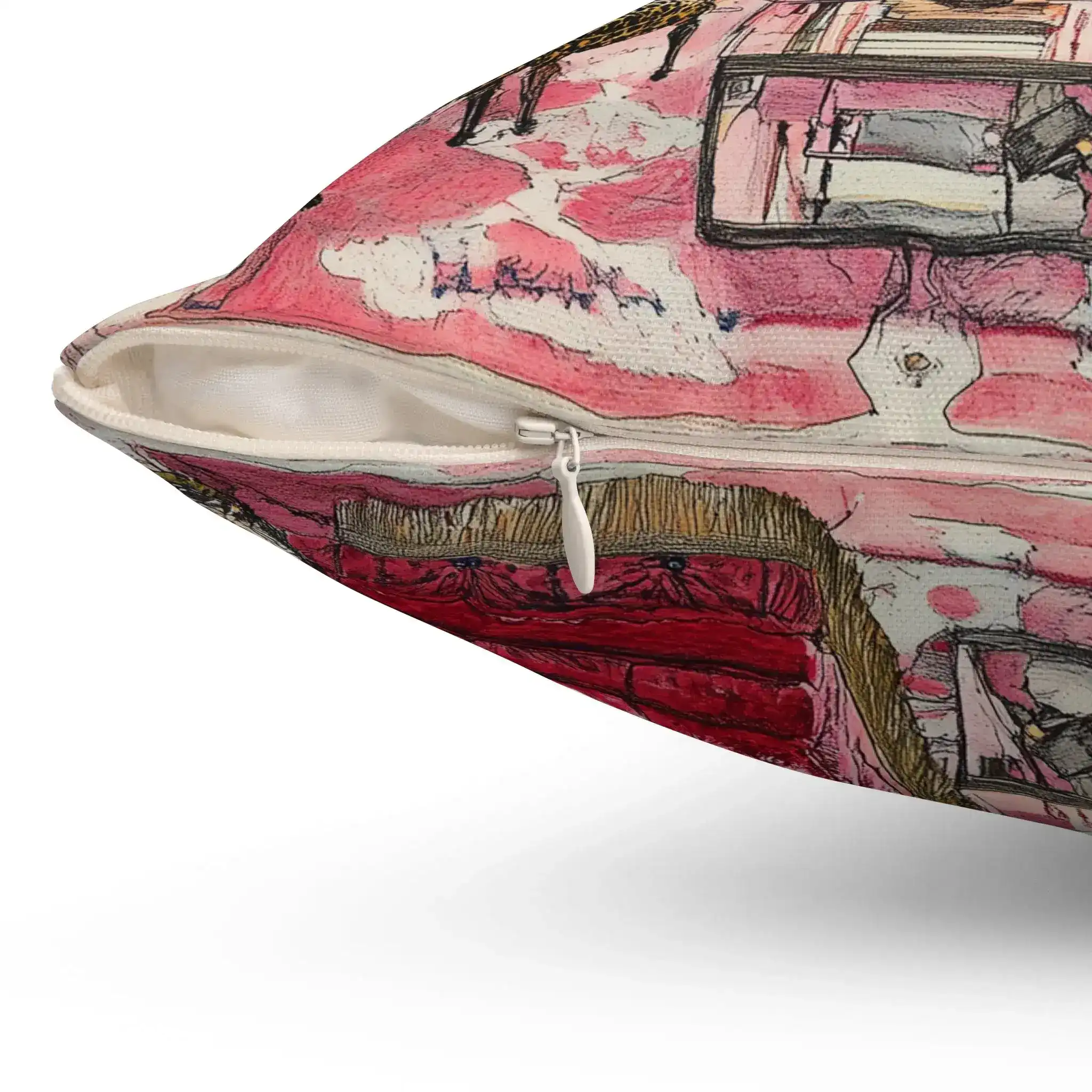 Blush Drama Abstract Throw Pillow - Image 6