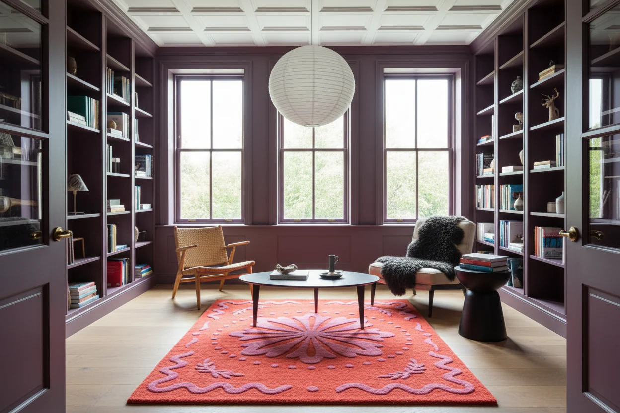 Coral Bloom Medallion Hand Tufted Rug - Image 2