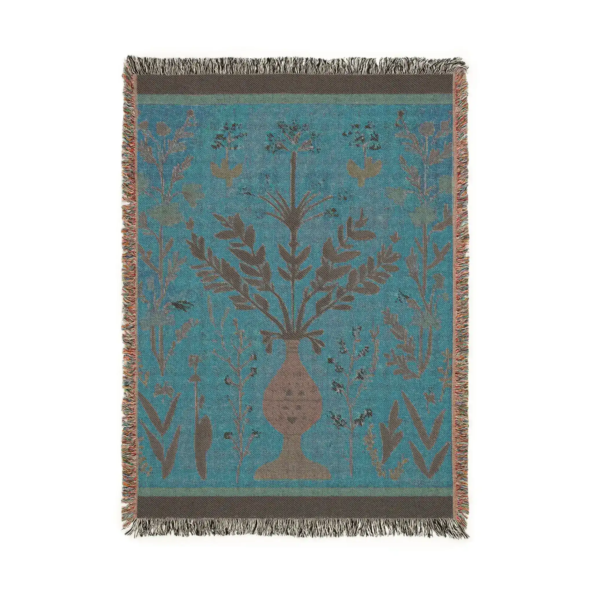 Coral Bloom Vase Woven Blanket - Image 4