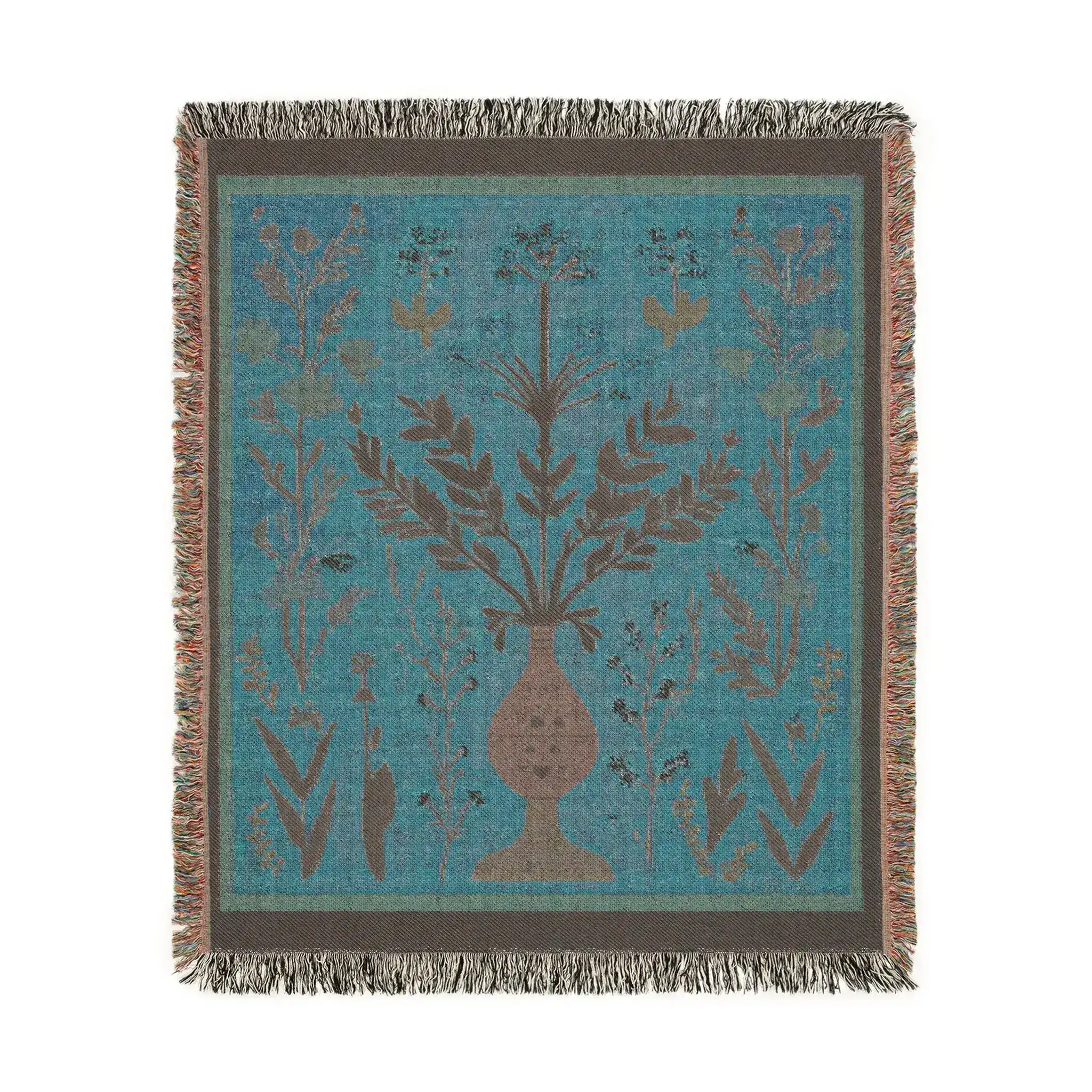 Coral Bloom Vase Woven Blanket - Image 5