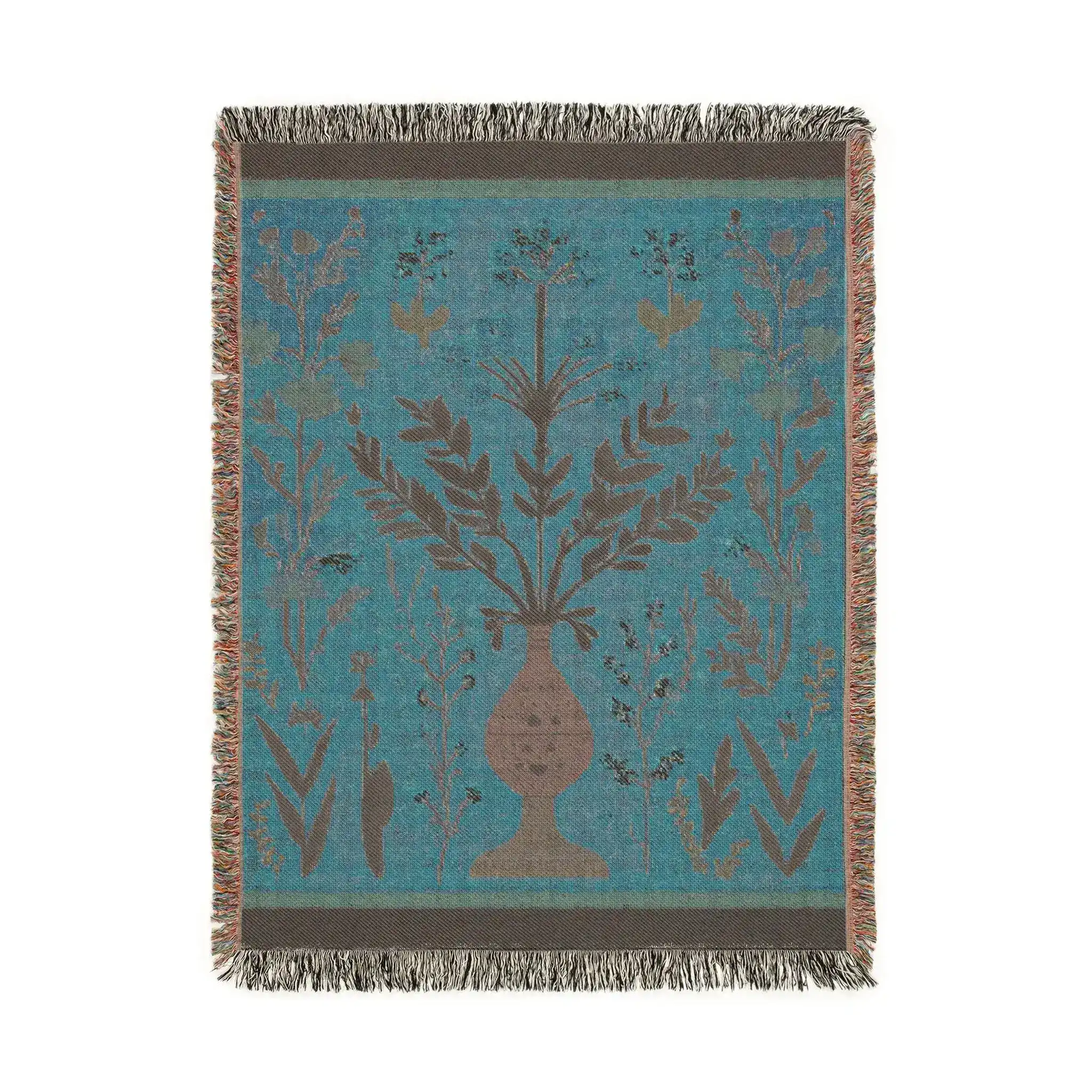 Coral Bloom Vase Woven Blanket - Image 6