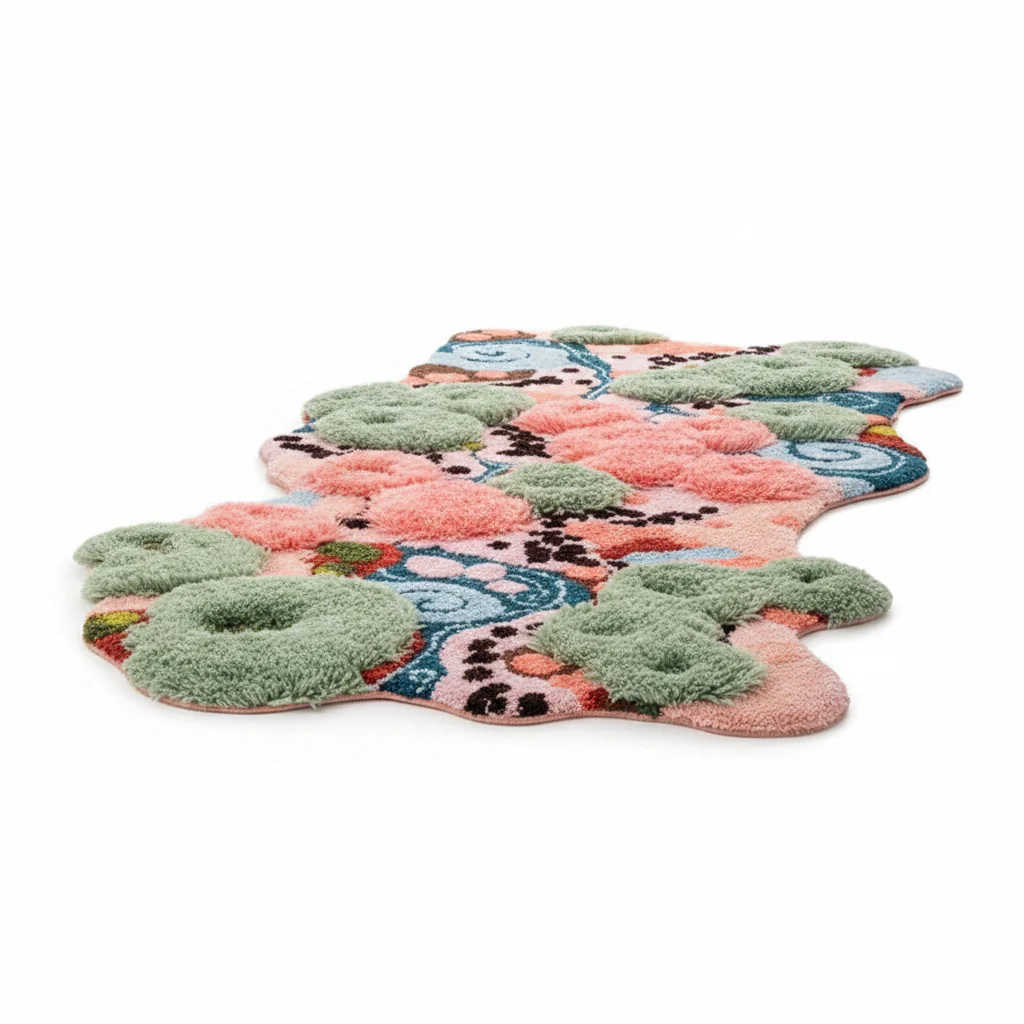 Coral Garden Hand-Tufted Pink Area Rug - Image 2