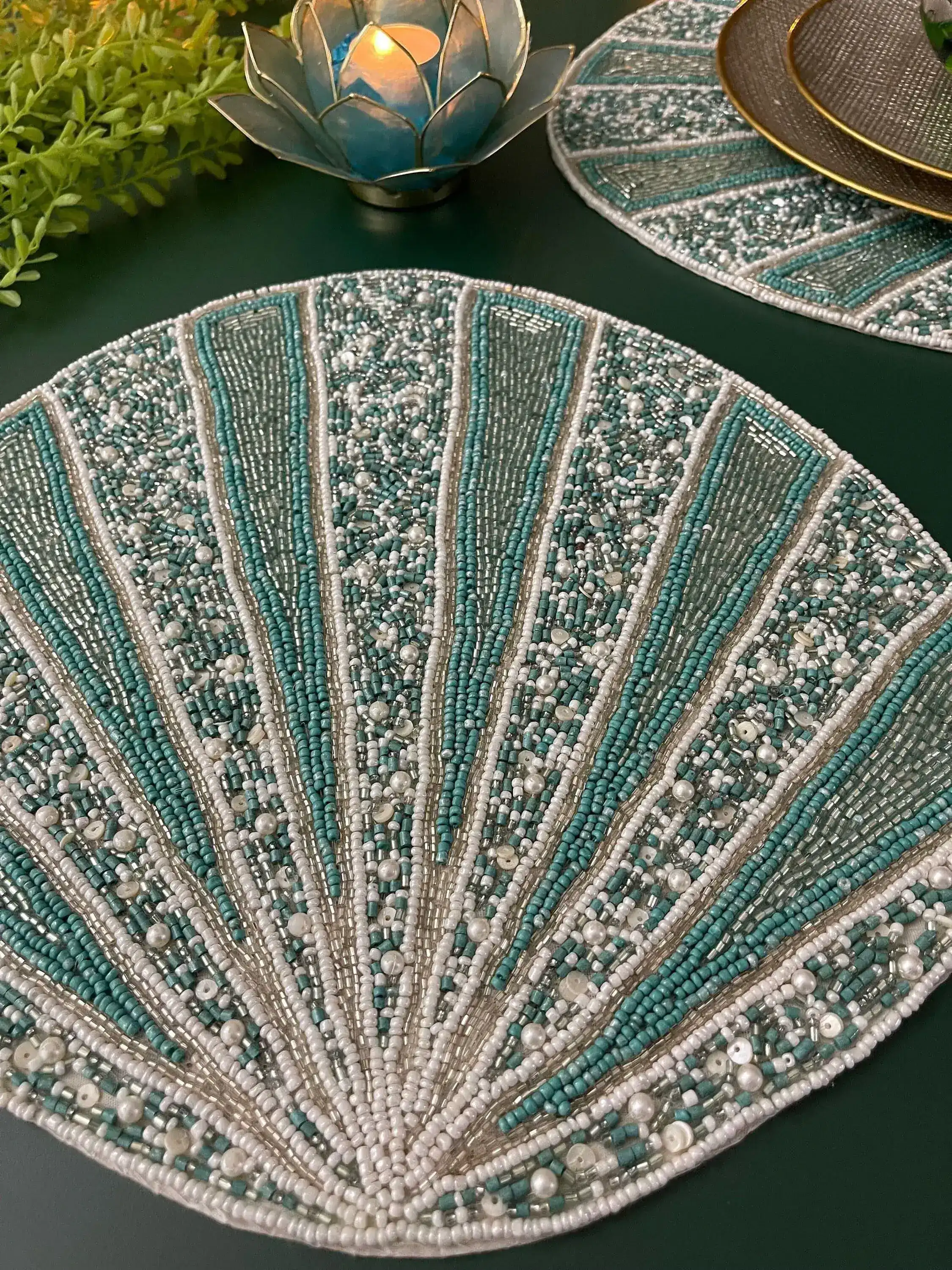 Coral Reef Beaded Placemat - Set of 4 - Image 6