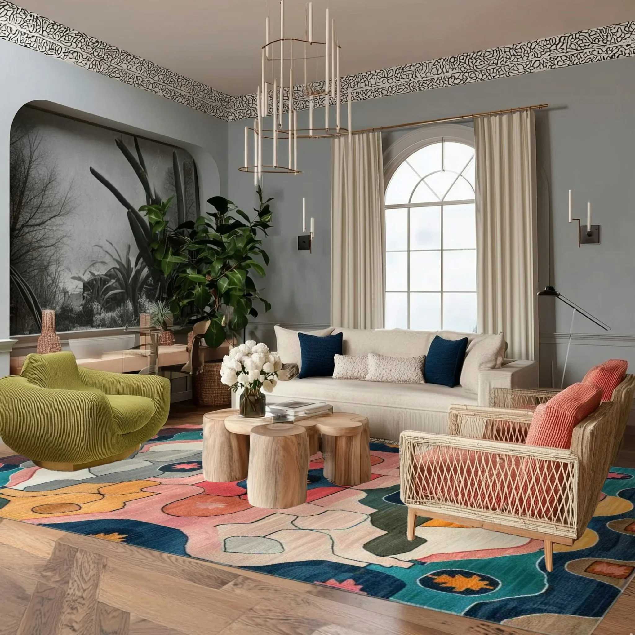 Cosmic Tides Hand Tufted Rug - Image 6