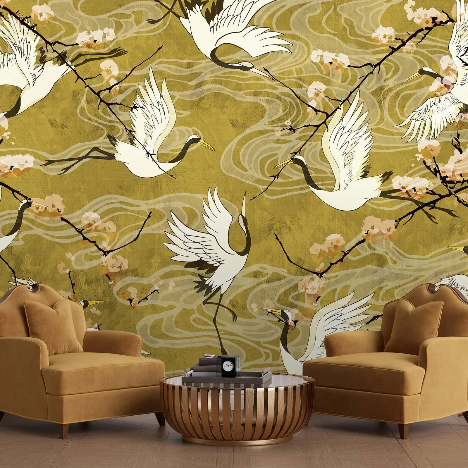 Cranes In Bloom Mural