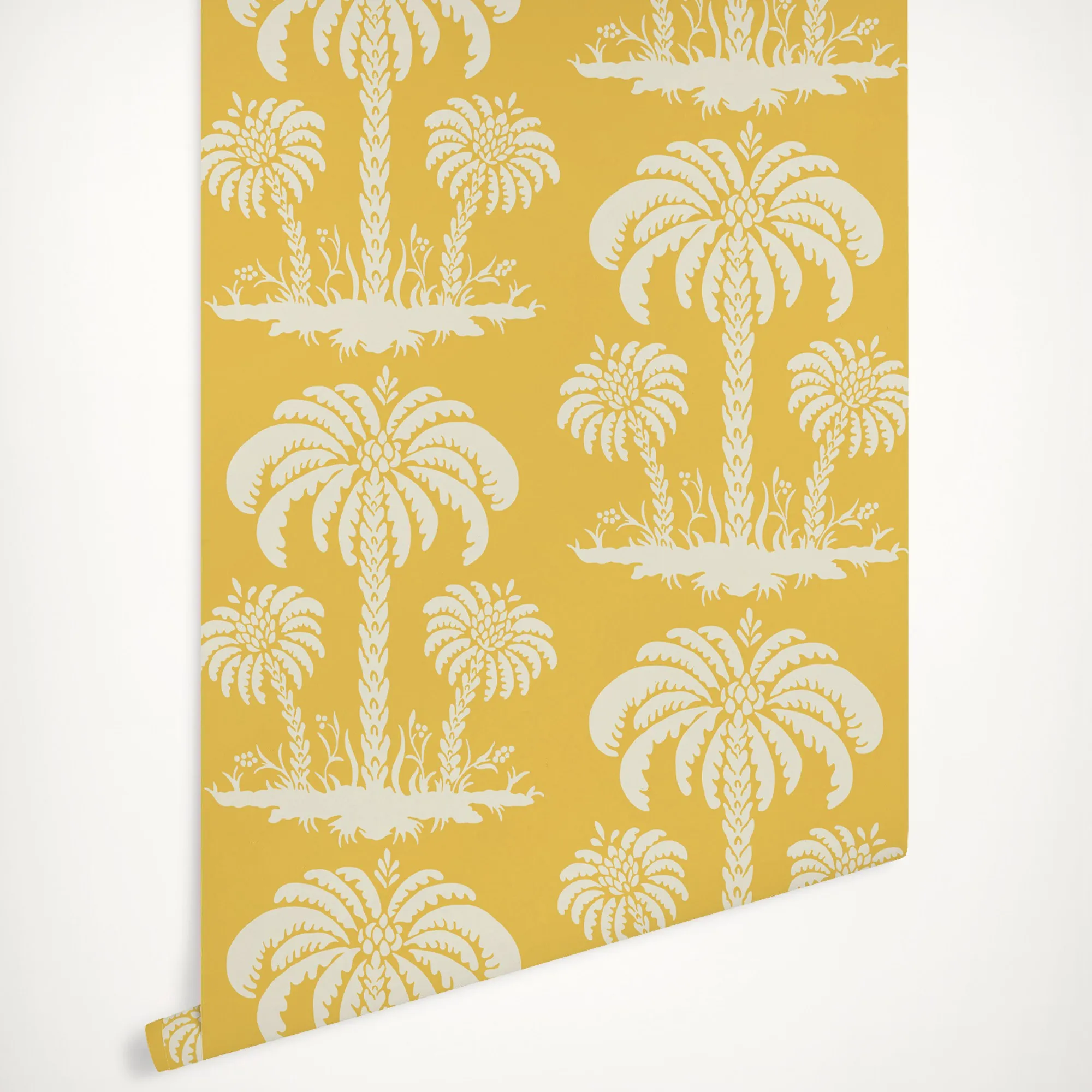 Cream Palm Island Tropical Wallpaper - Image 2