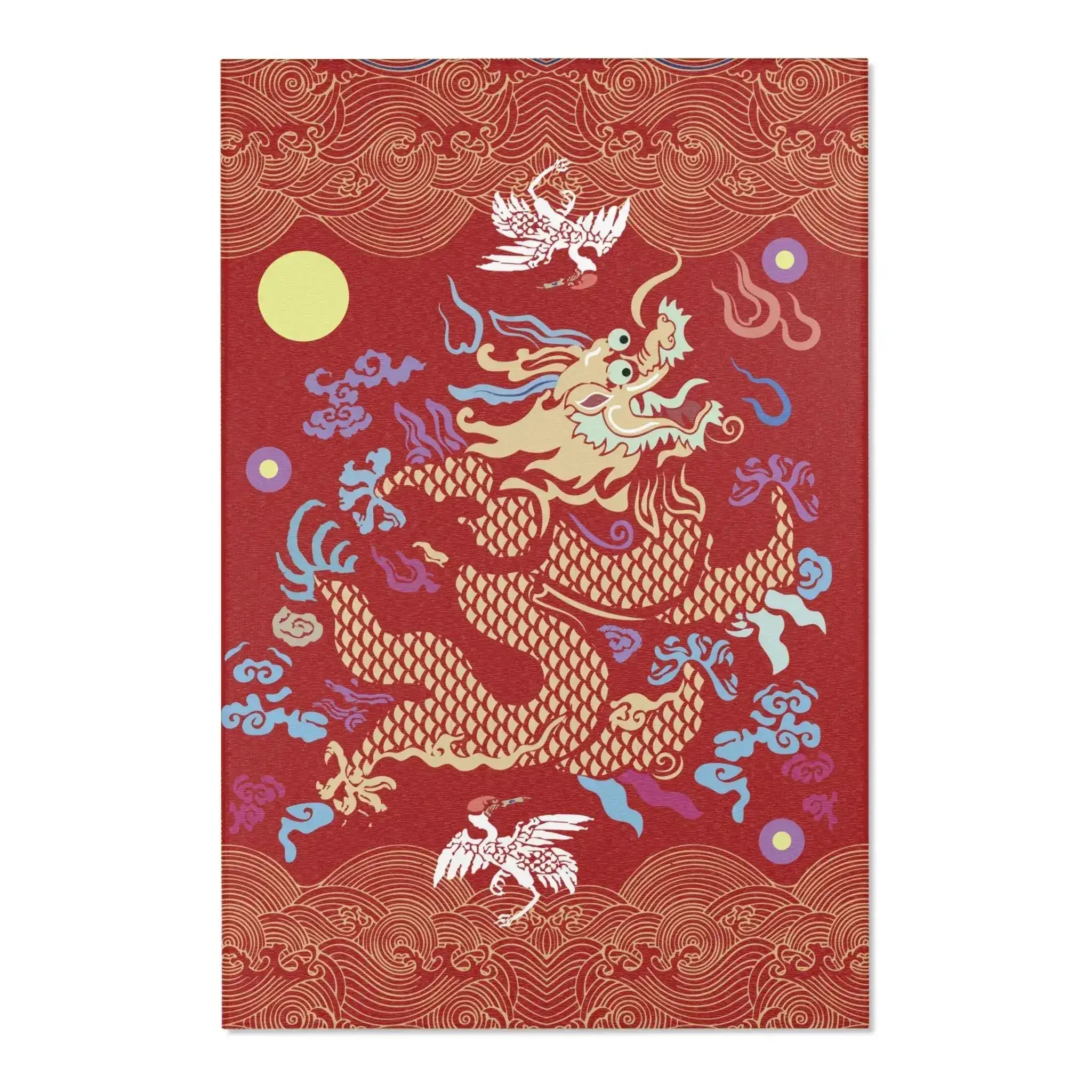 Crimson Celestial Dragon Accent Rug - Image 3