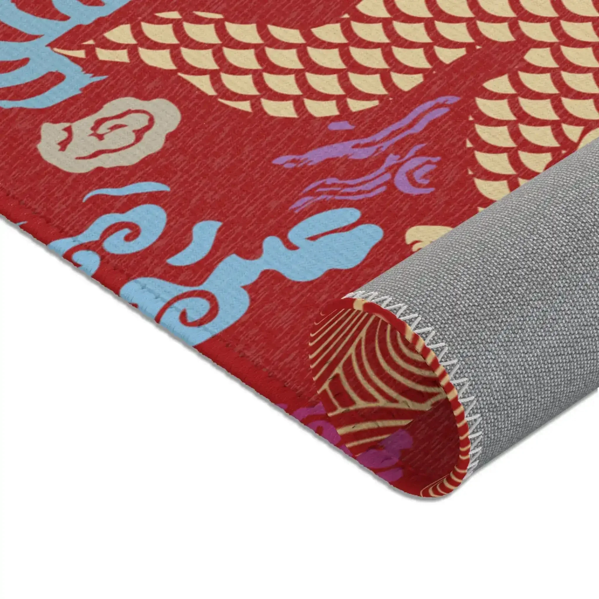 Crimson Celestial Dragon Accent Rug - Image 4