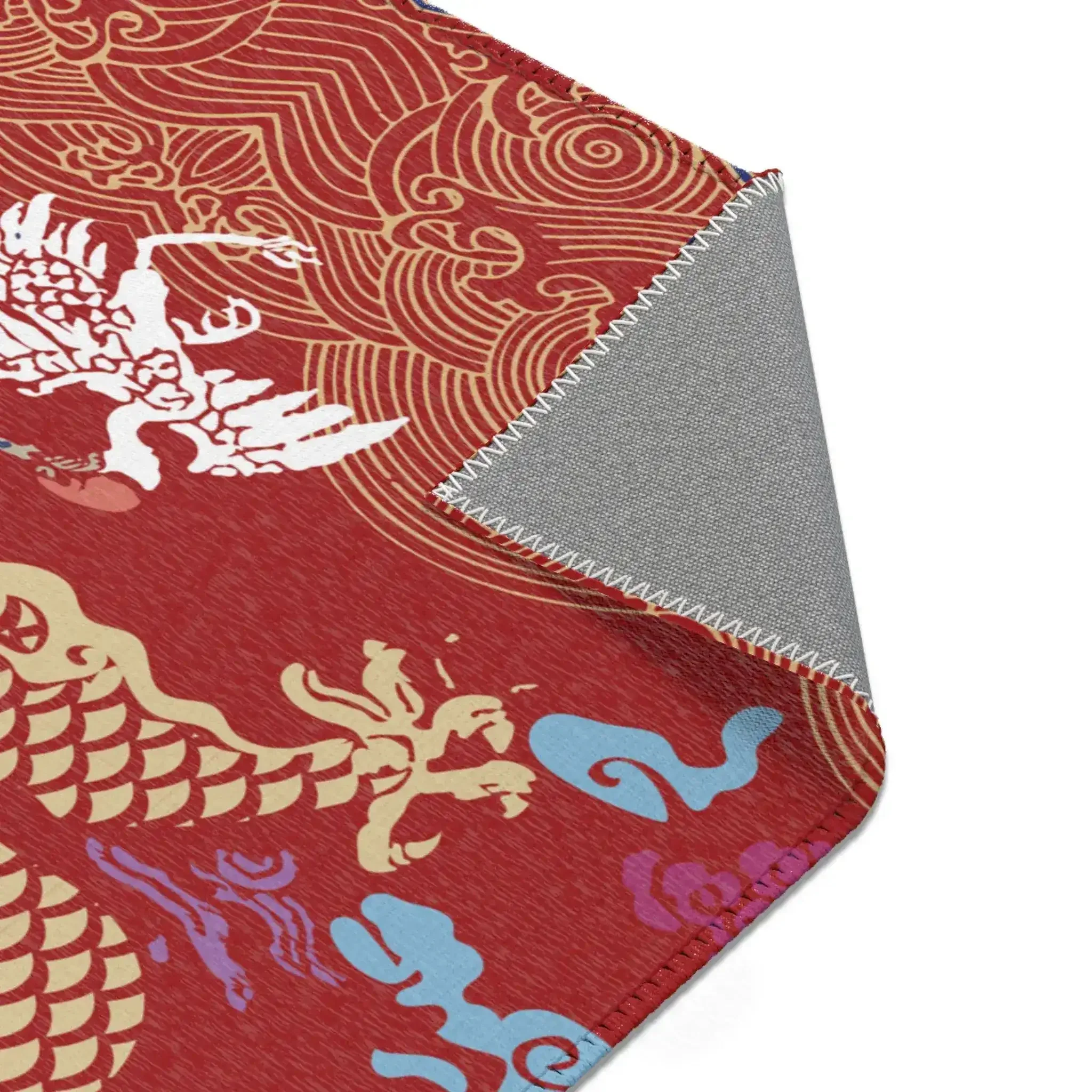 Crimson Celestial Dragon Accent Rug - Image 5