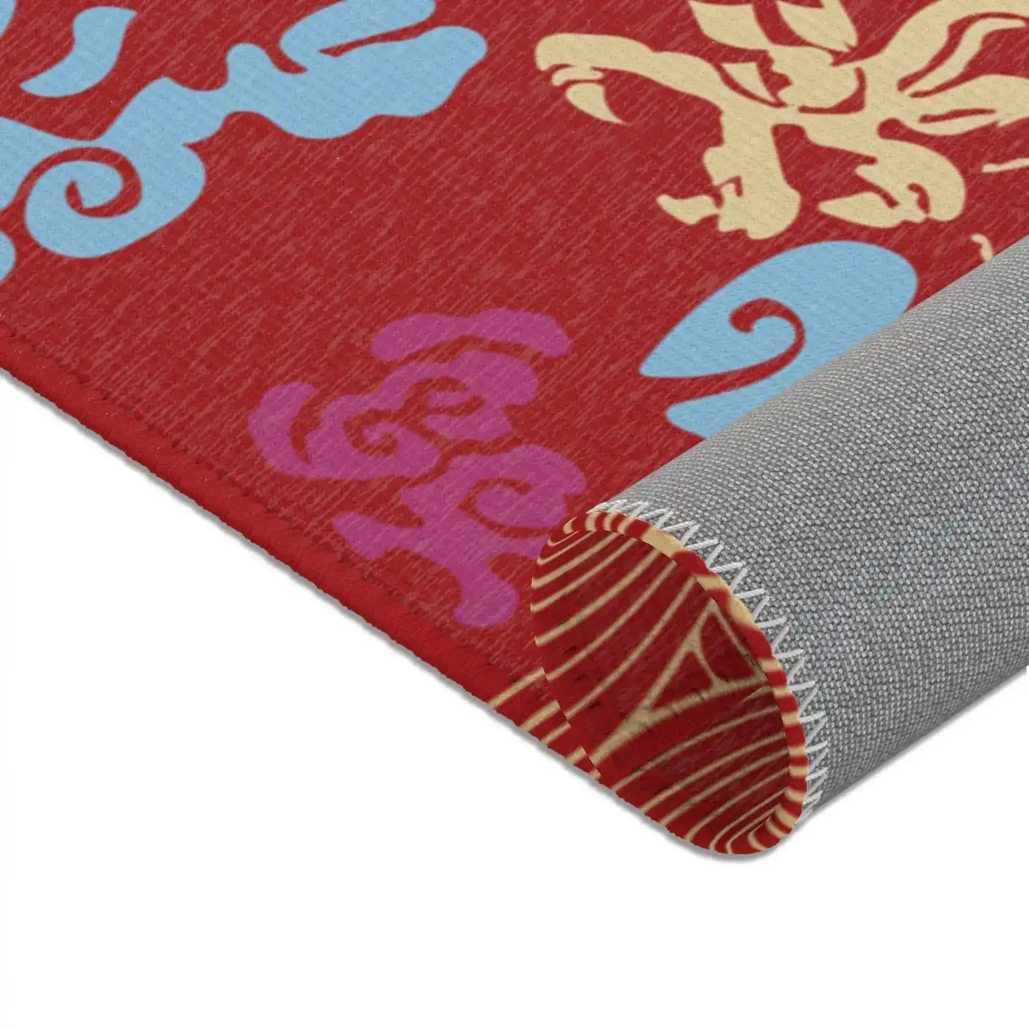 Crimson Celestial Dragon Accent Rug - Image 9