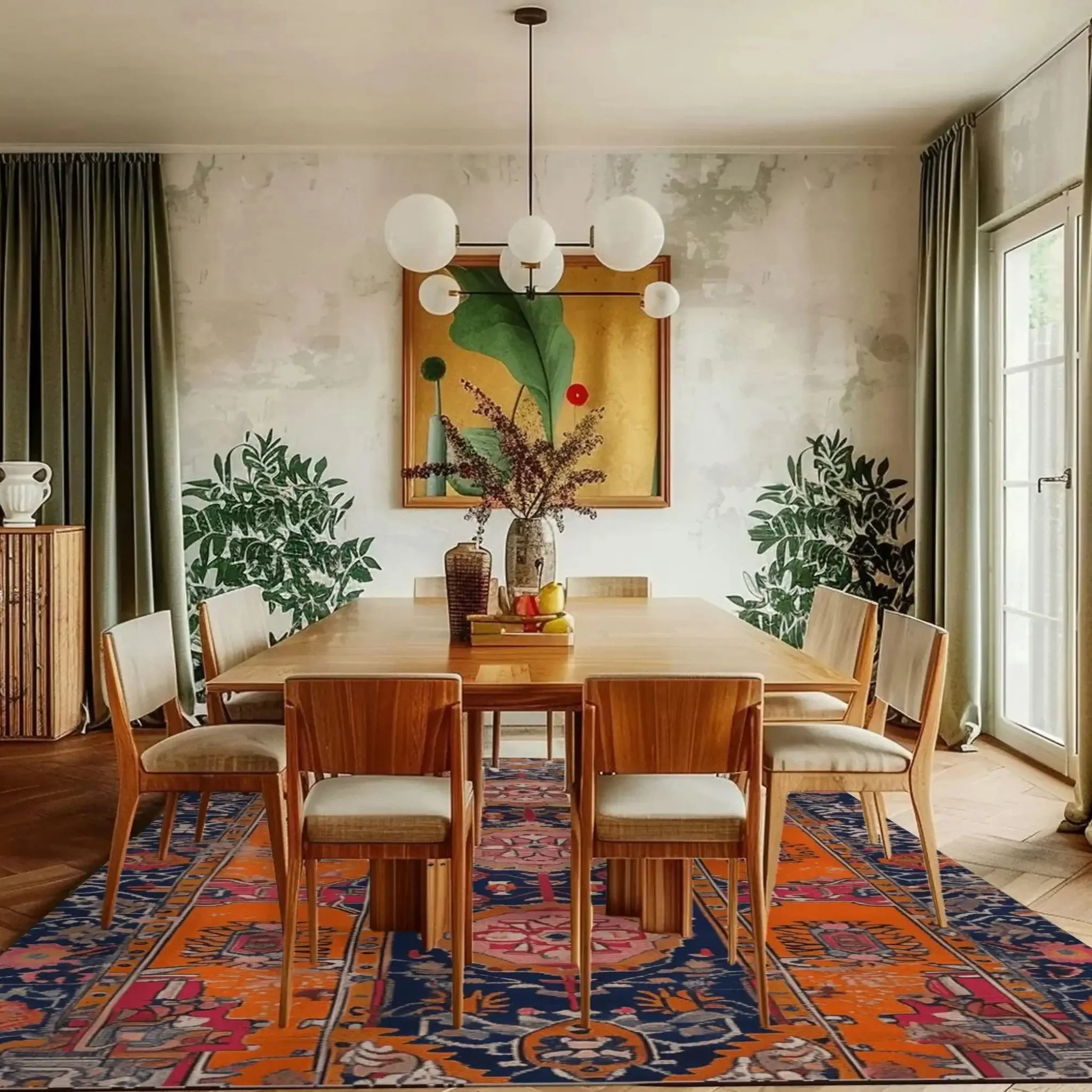 Crimson Flora Hand Knotted Rug - Image 5