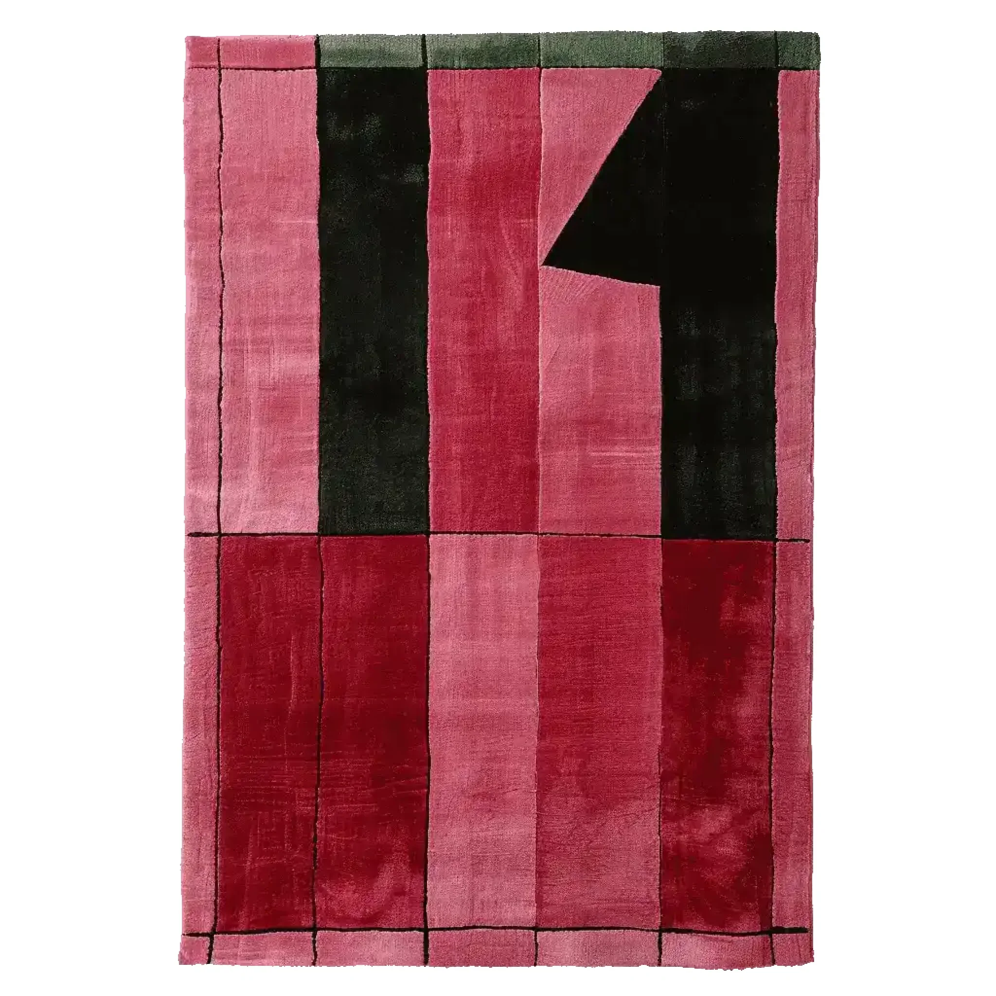 Crimson Grid Fold Hand Tufted Rug