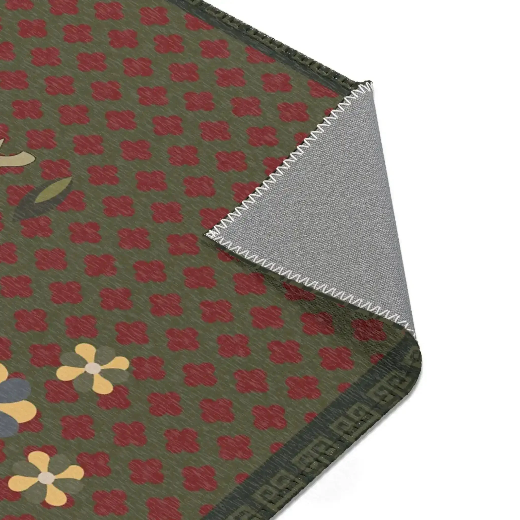 Crimson Lotus Medallion Accent Rug - Image 5