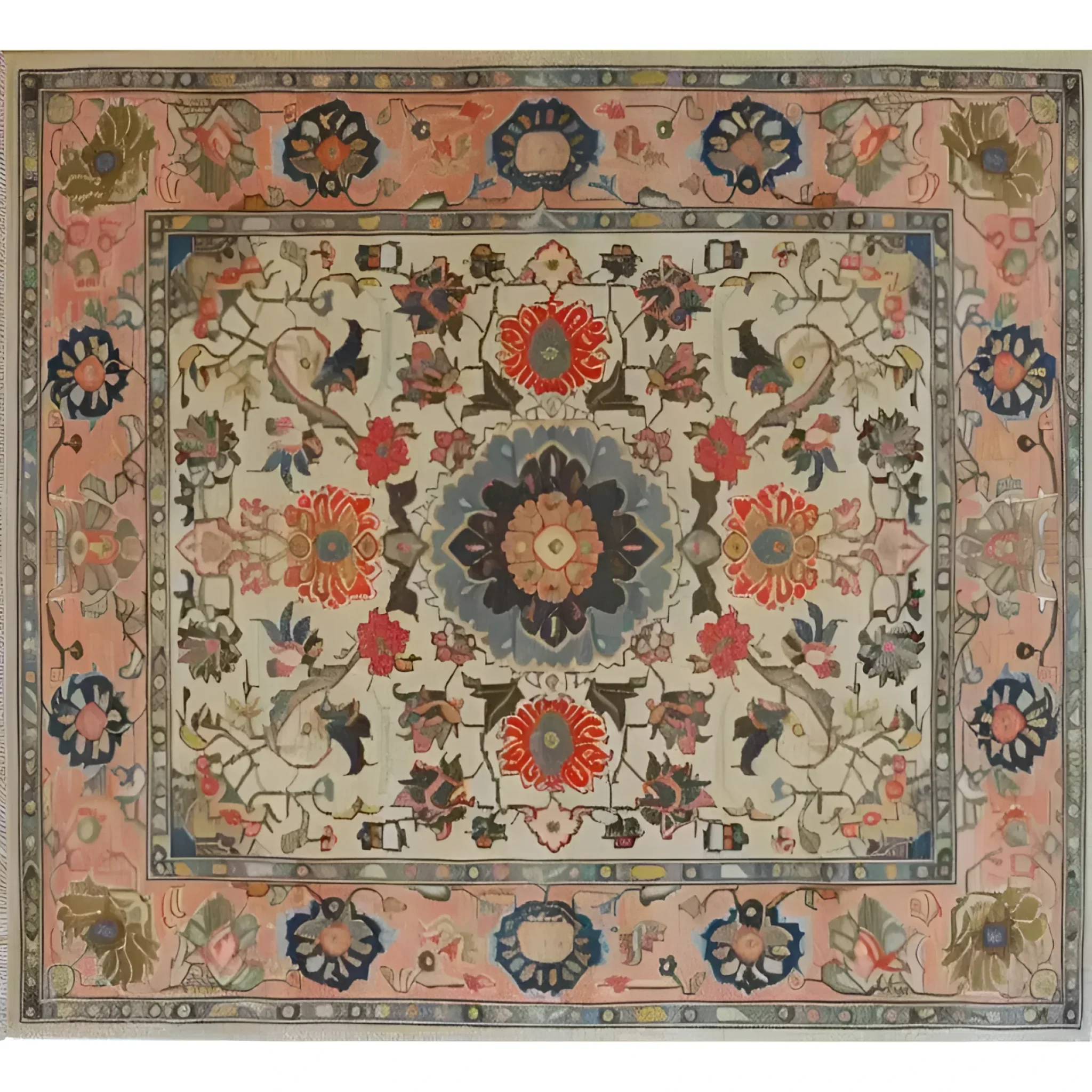 Crimson Medallion Serenity Hand Knotted Area Rug - Image 3