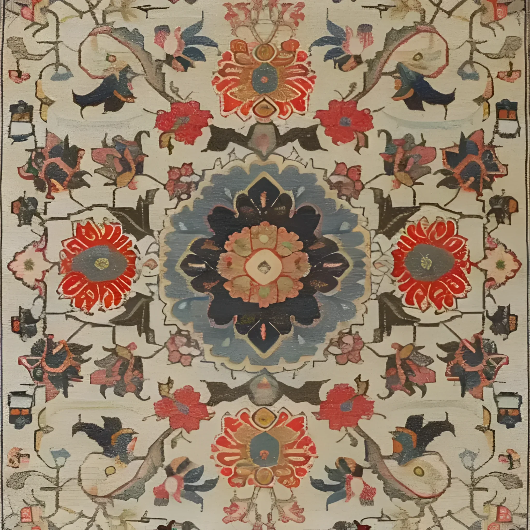 Crimson Medallion Serenity Hand Knotted Area Rug - Image 4