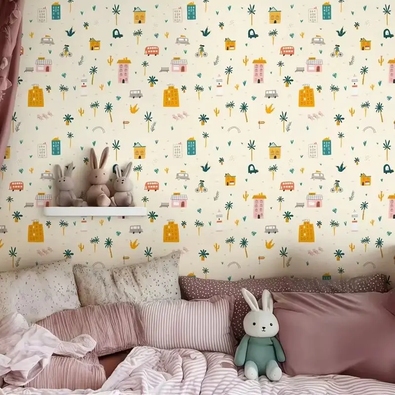 Cute City Map Kids Wallpaper - Image 3