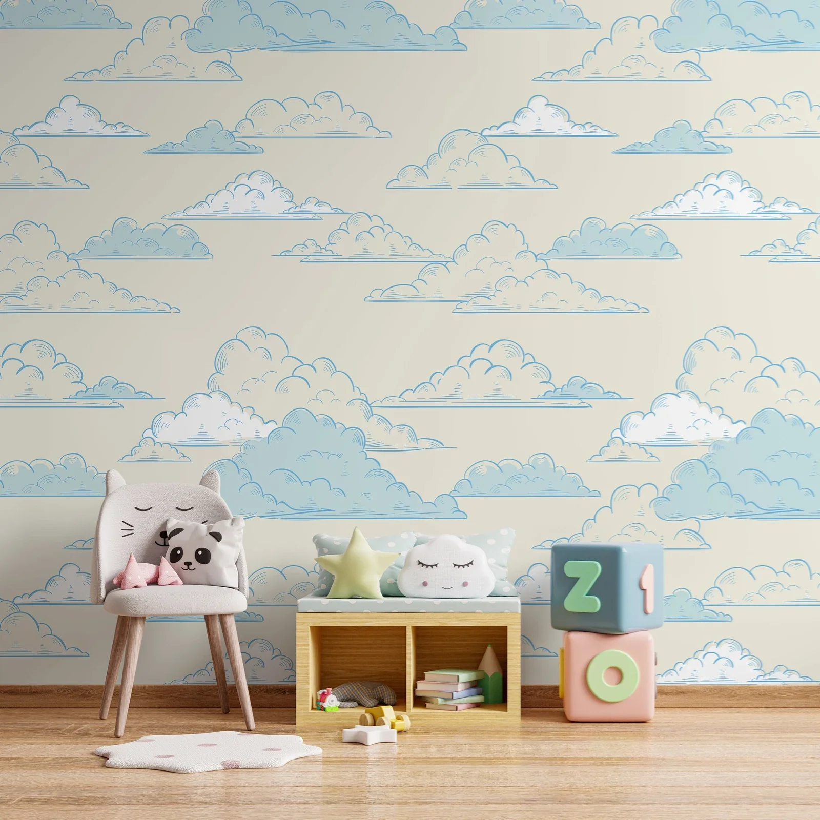 Cute Clouds Nursery Wallpaper - Image 4