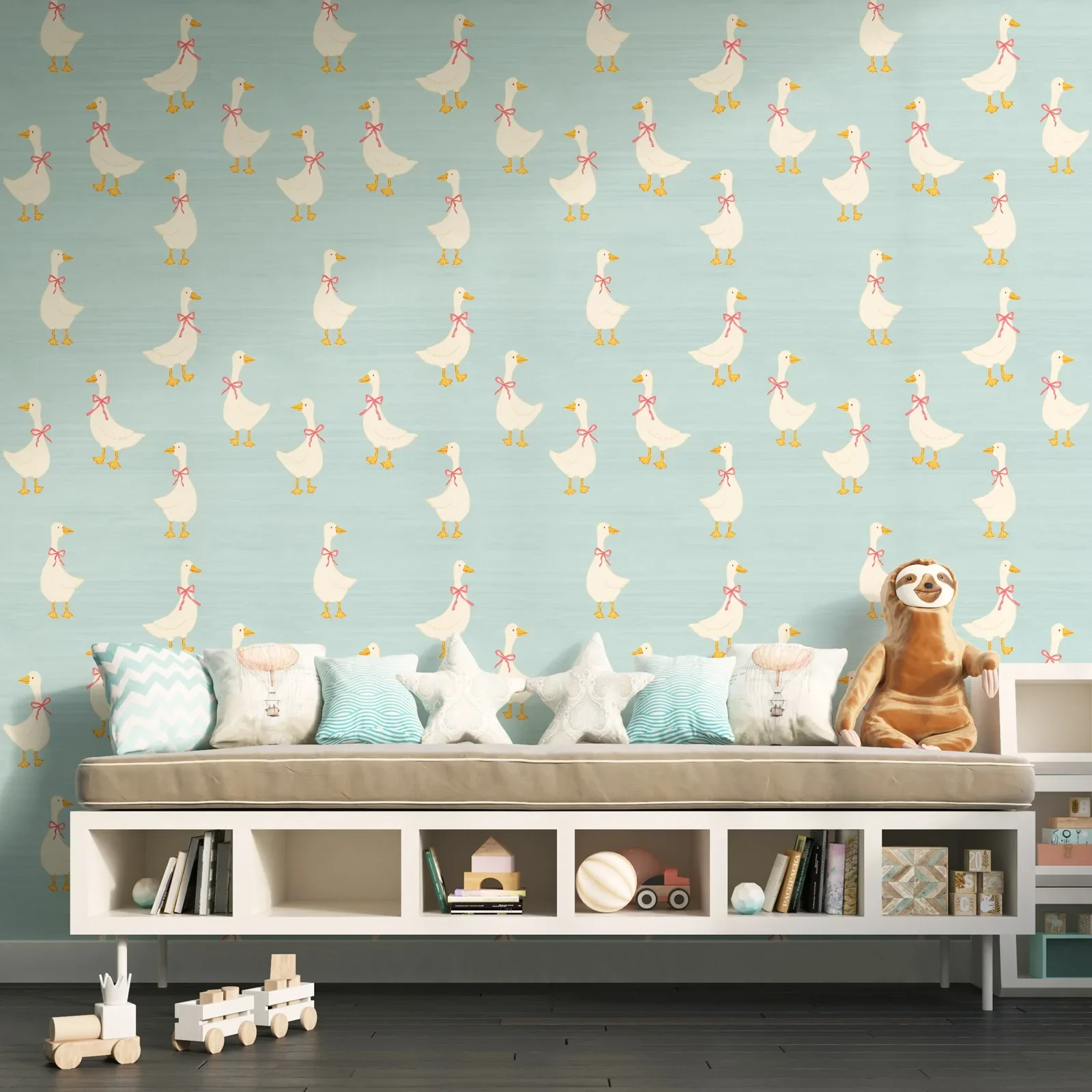 Cute Goose Nursery Wallpaper
