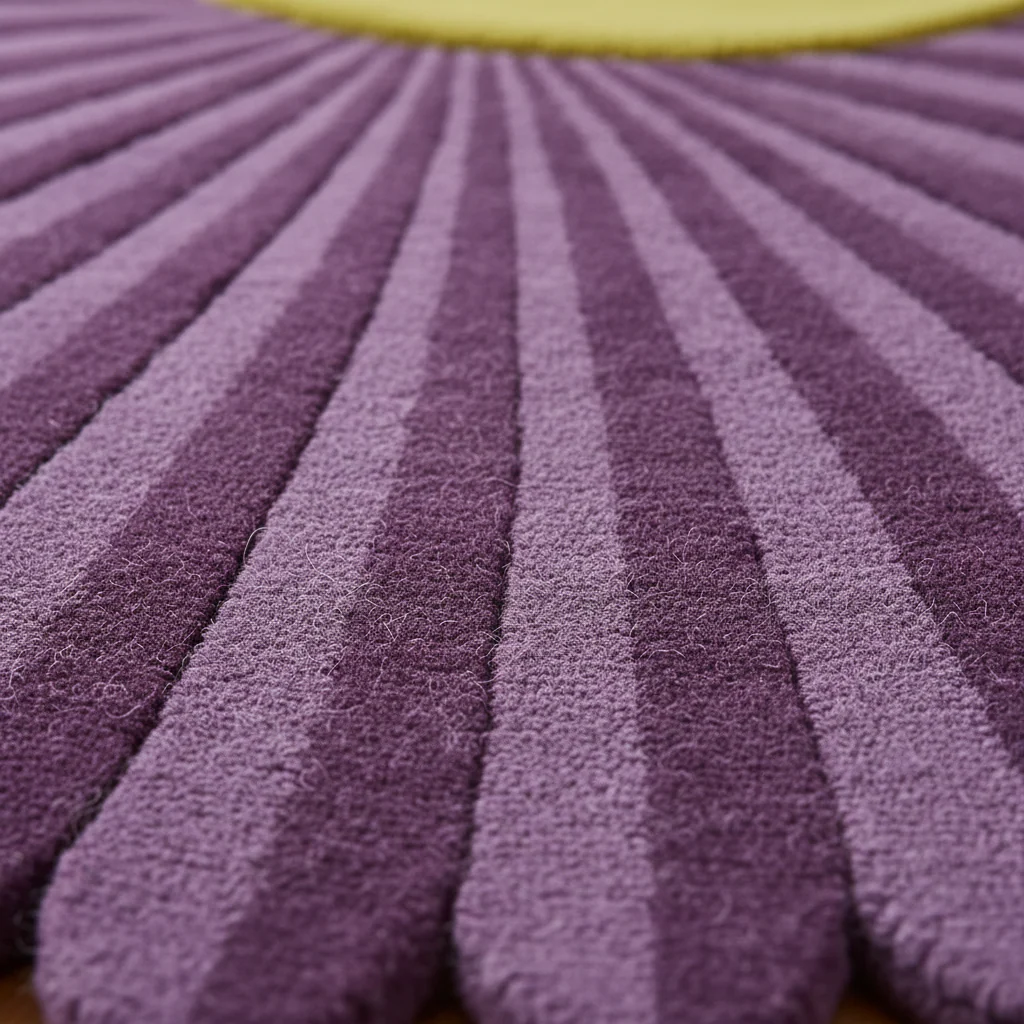 Daisy Pleated Hand Tufted Wool Rug Runner - Purple - Image 6
