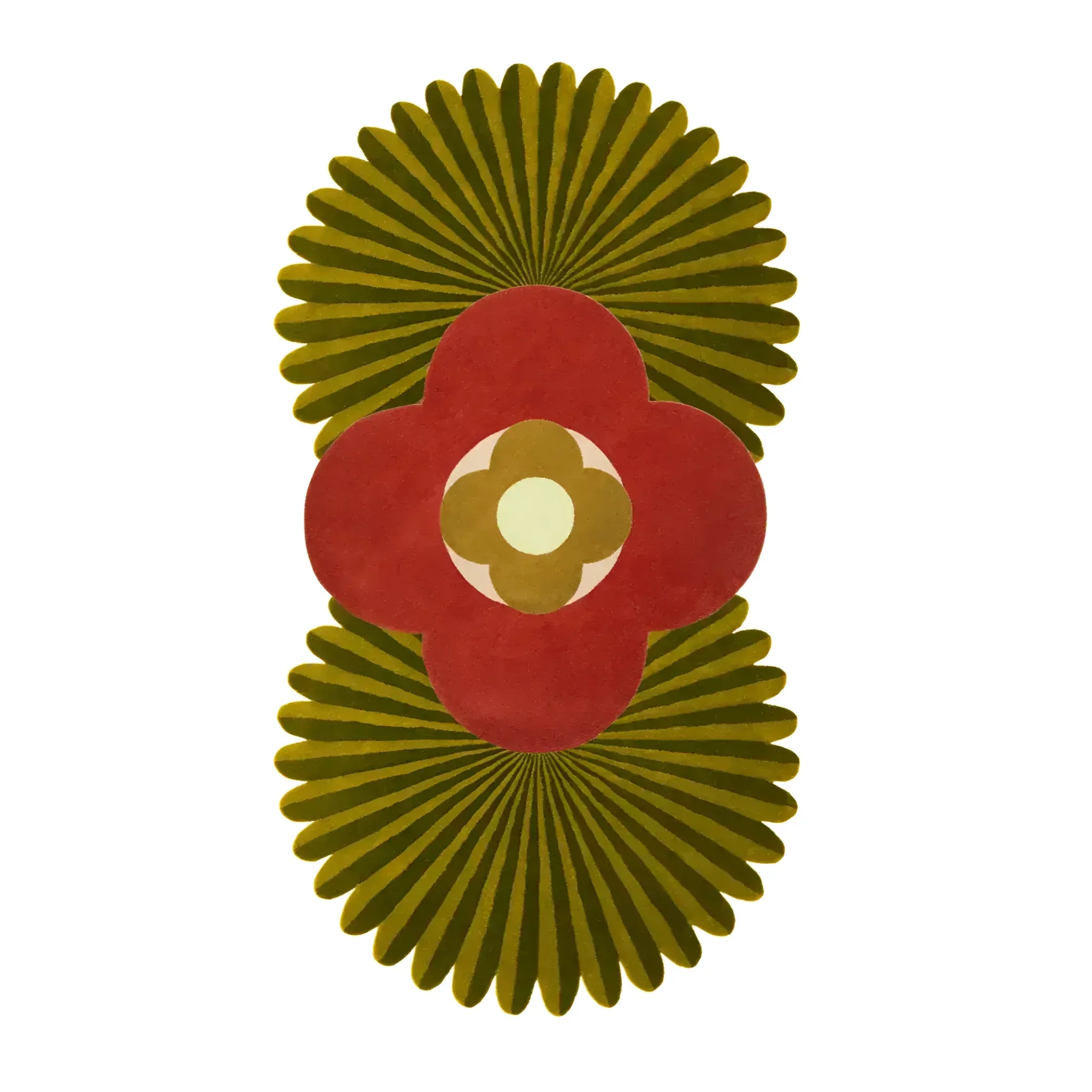 Daisy within Daisy Pleated Hand Tufted Wool Rug Runner
