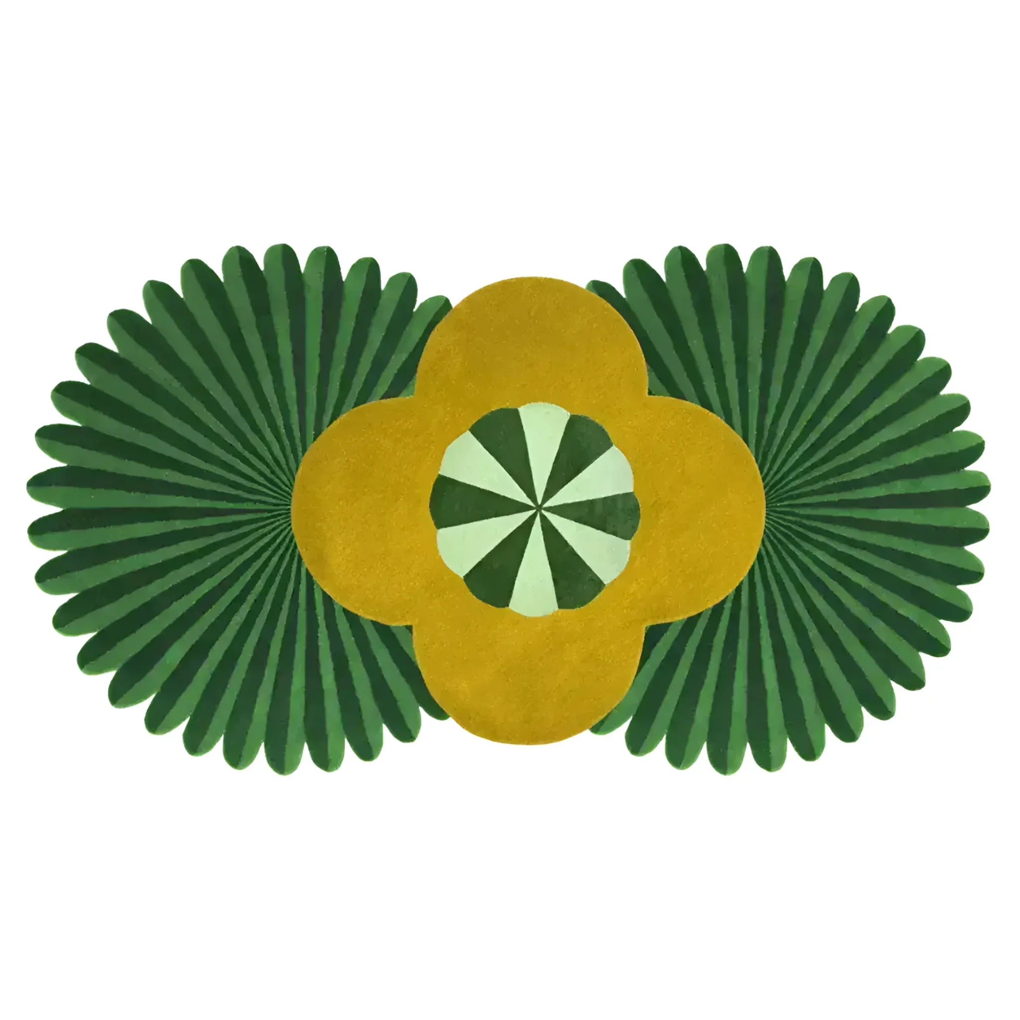 Daisy within Daisy Pleated Hand Tufted Wool Rug Runner - Yellow - Image 3