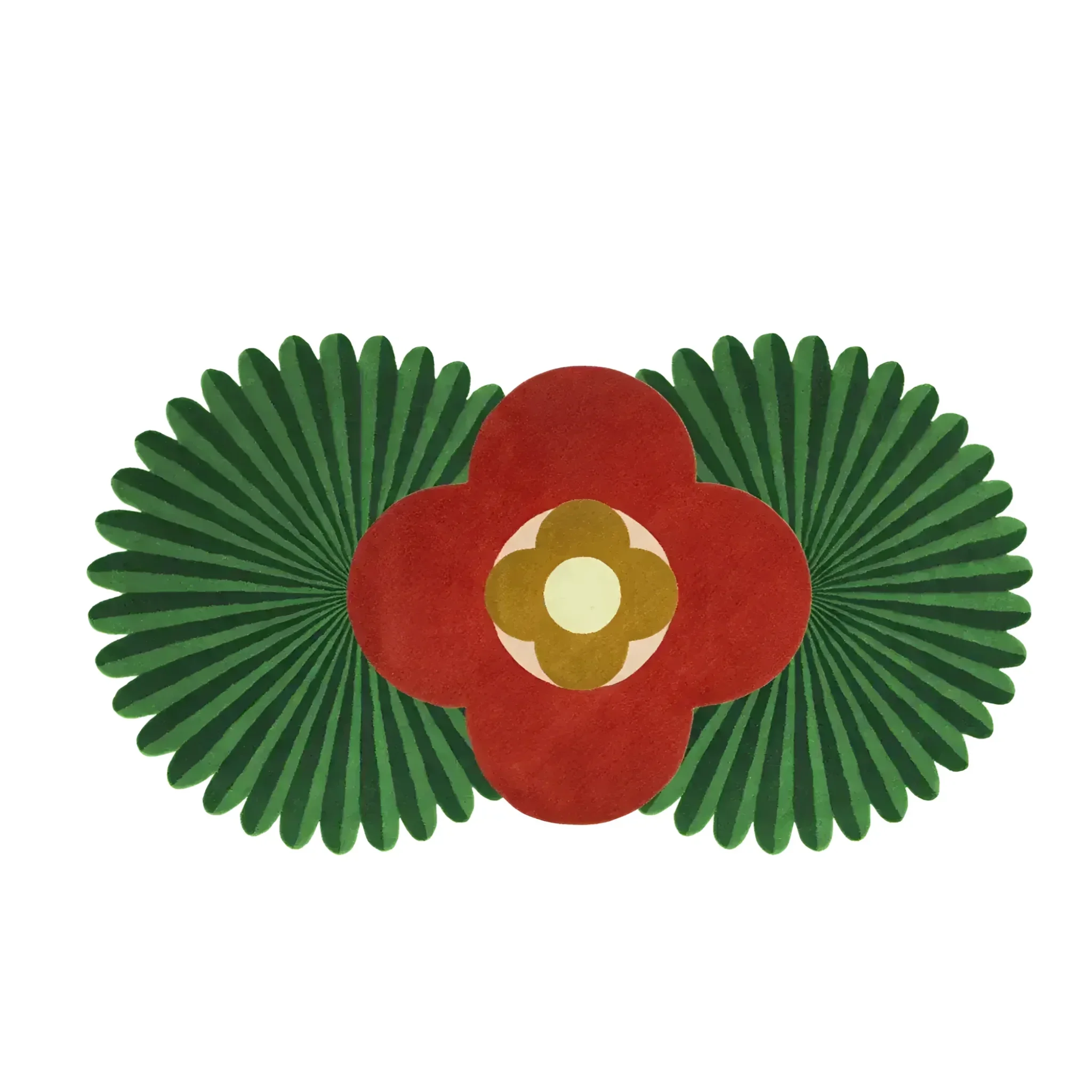 Daisy within Daisy Pleated Hand Tufted Wool Rug Runner - Red - Image 5