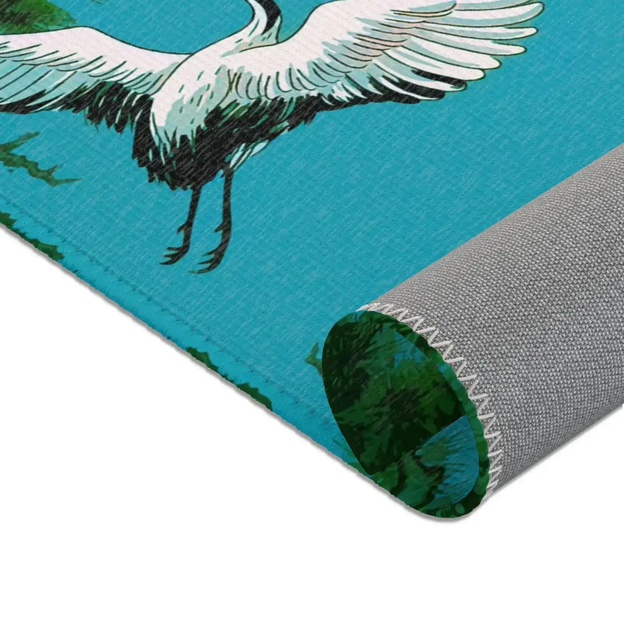 Dancing Cranes in Emerald Pines Accent Rug - Image 7