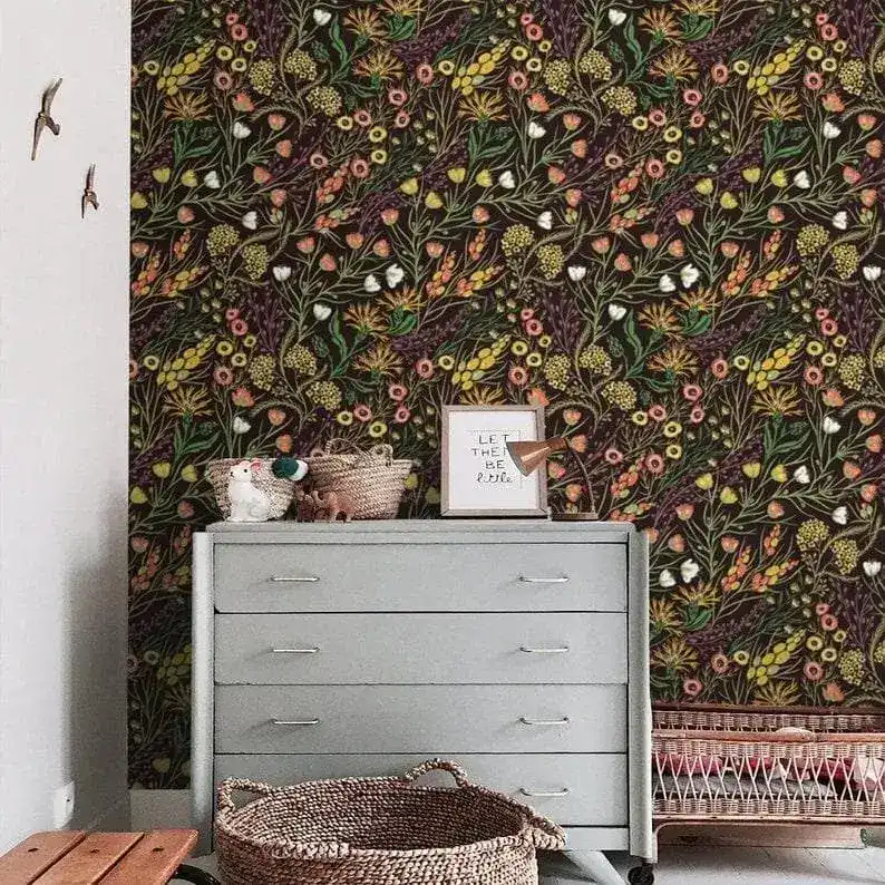 Dark Exotic Floral and Botanical Wallpaper - Image 4