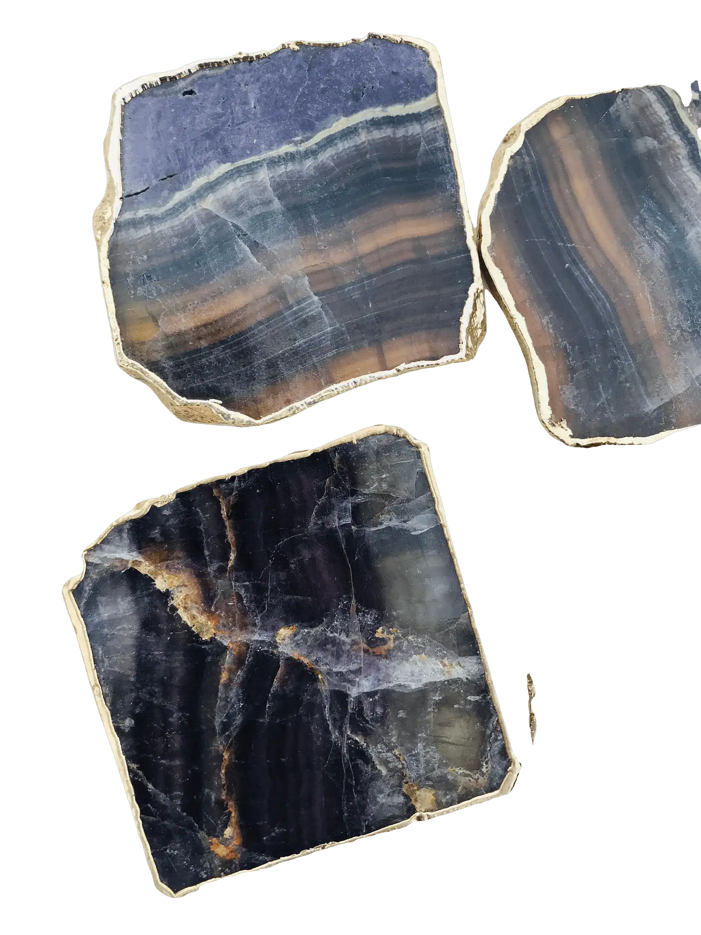 Dark Fluorite Agate Coasters - Set of 4 - Image 2