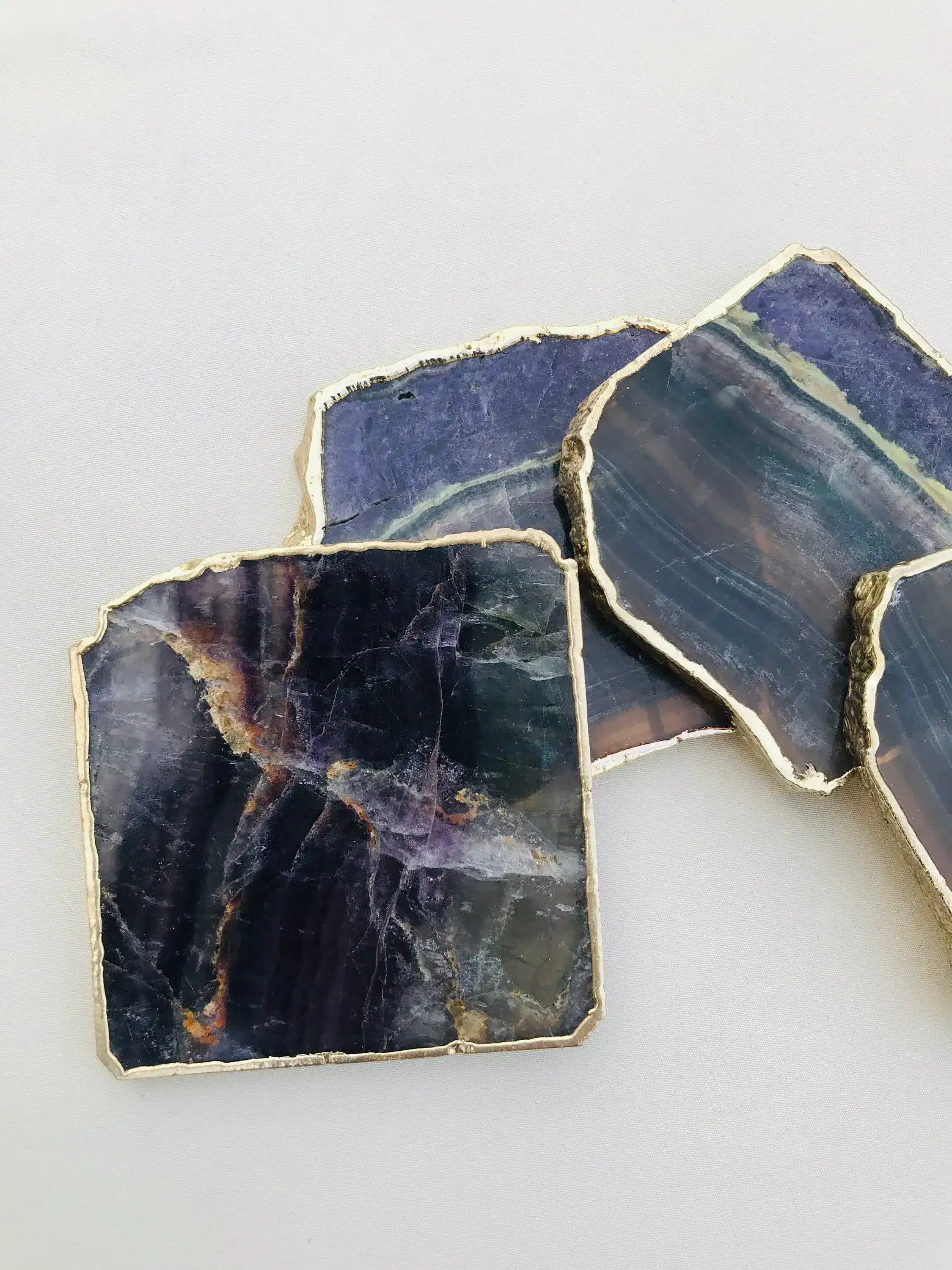 Dark Fluorite Agate Coasters - Set of 4 - Image 5